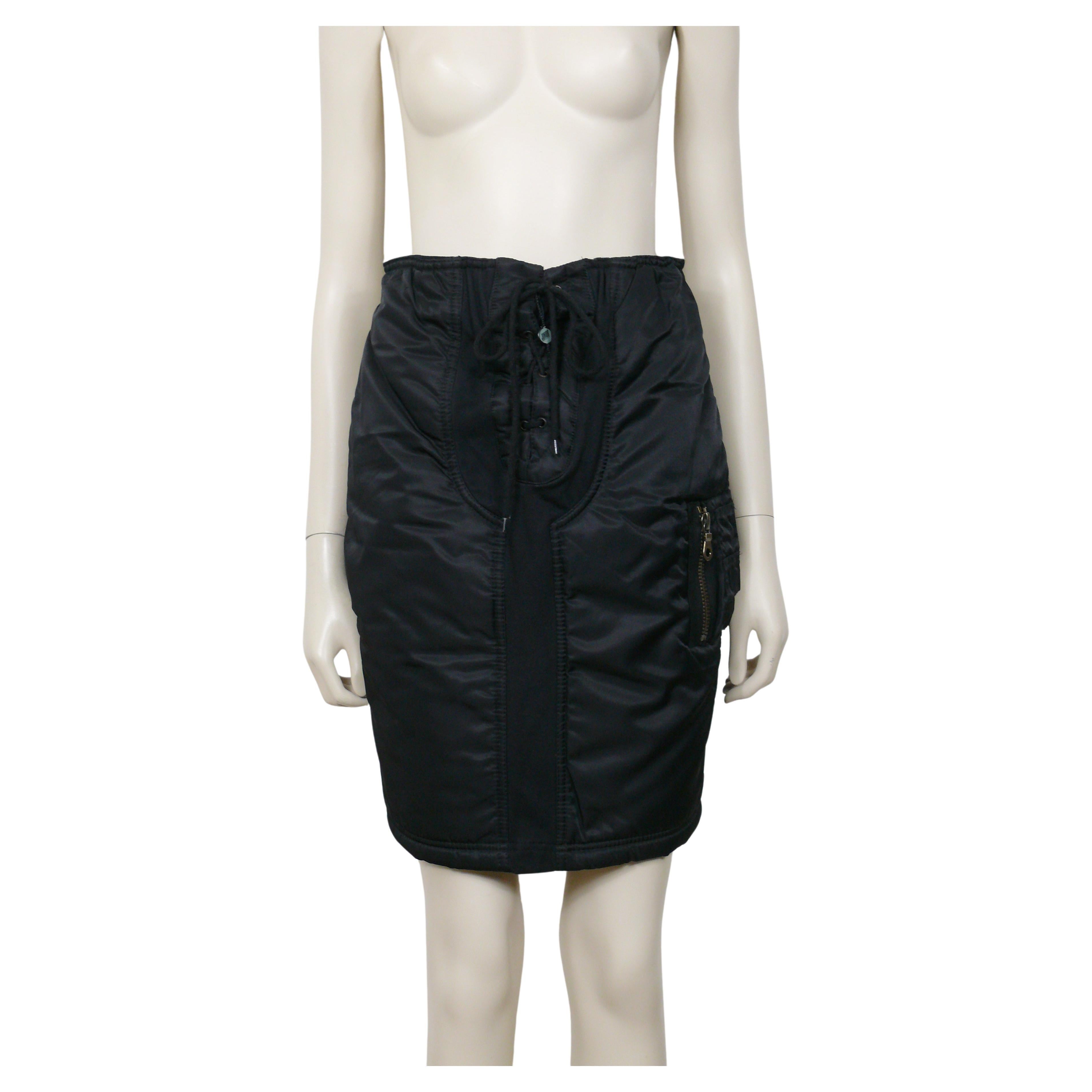 JEAN PAUL GAULTIER JUNIOR Vintage Black Padded Skirt For Sale
