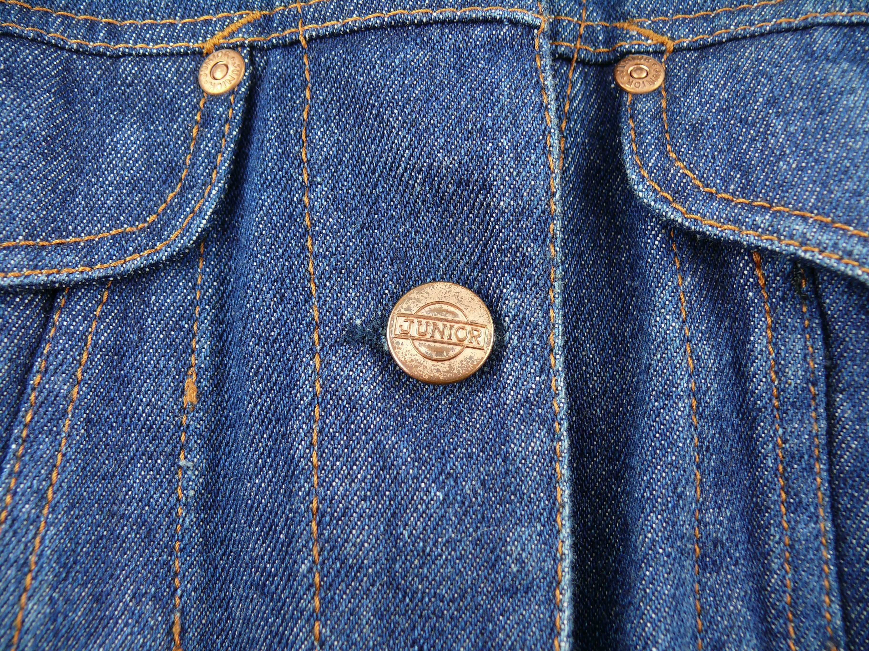 Black Jean Paul Gaultier Junior Vintage Blue Denim Peplum Jacket