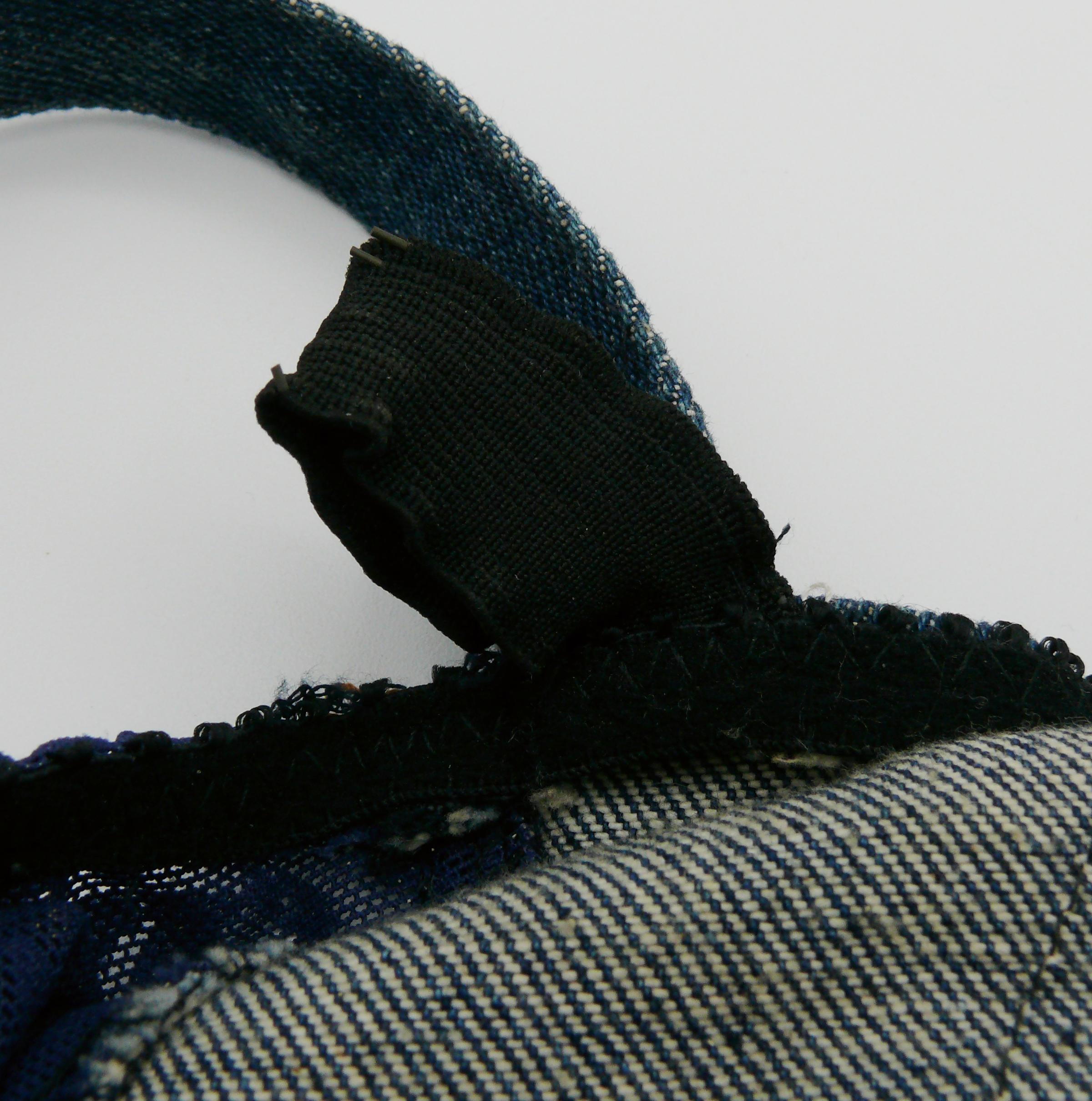 JEAN PAUL GAULTIER JUNIOR Vintage Blaues durchsichtiges Mini-Denim-Kleid mit Spitzeneinsatz im Angebot 9
