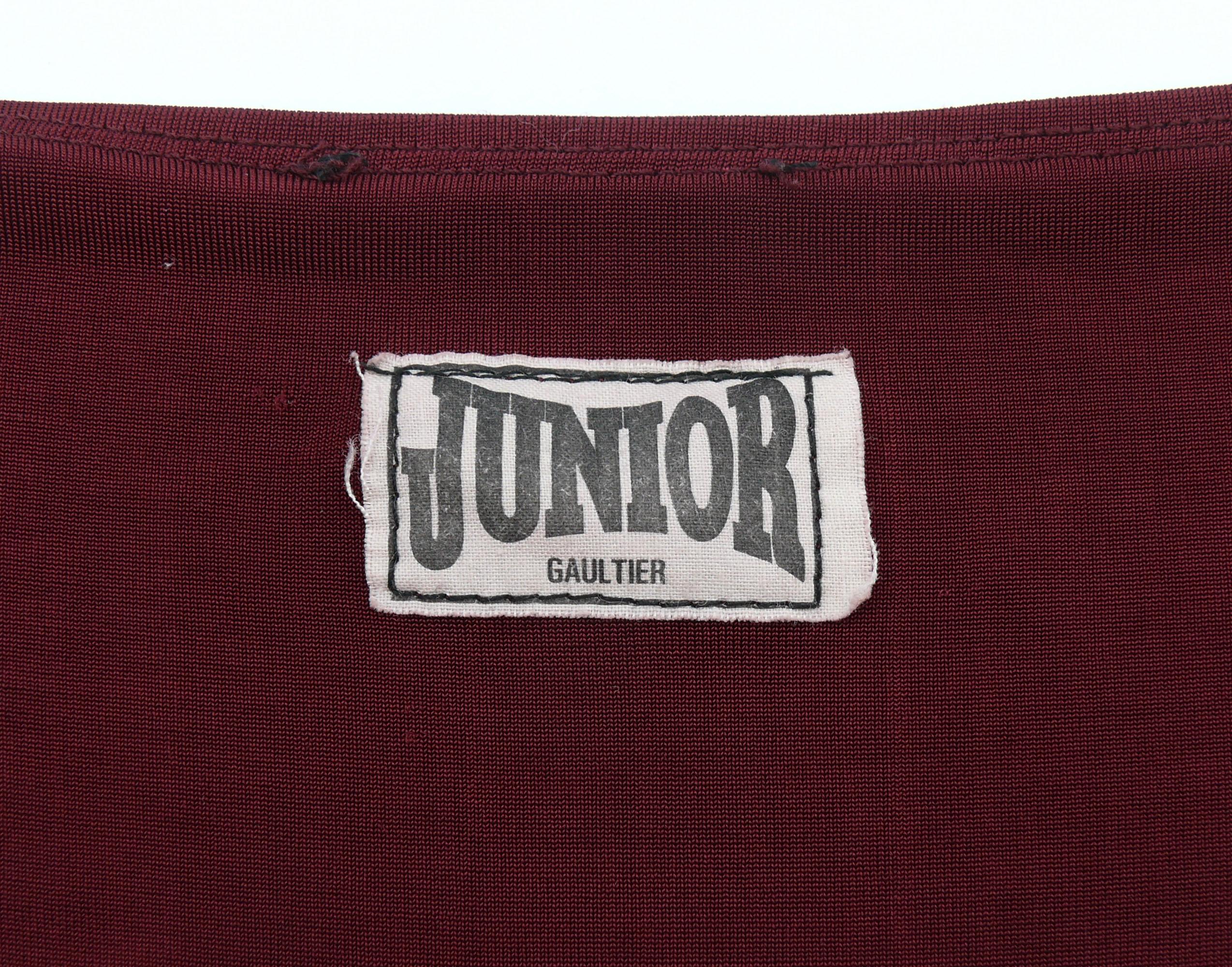 JEAN PAUL GAULTIER JUNIOR - Robe moulante vintage à blocs de couleurs vert/rouge ardois en vente 5