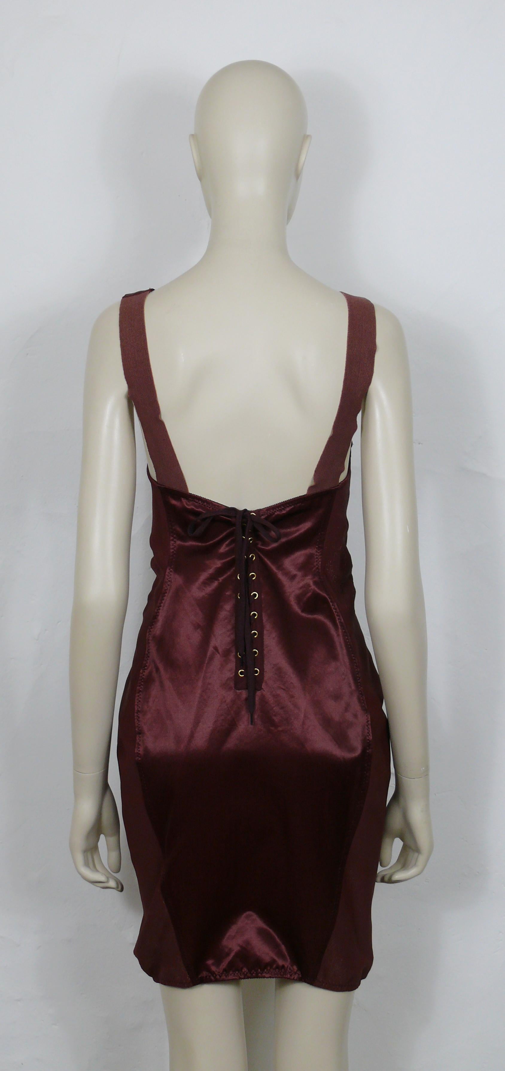 JEAN PAUL GAULTIER JUNIOR Vintage Iconic Cone Bust Corset Bodycon Dress In Fair Condition For Sale In Nice, FR