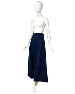 Jean Paul Gaultier Junior Vintage S/S 1989 High Waist Sailor Blue Cotton Pants