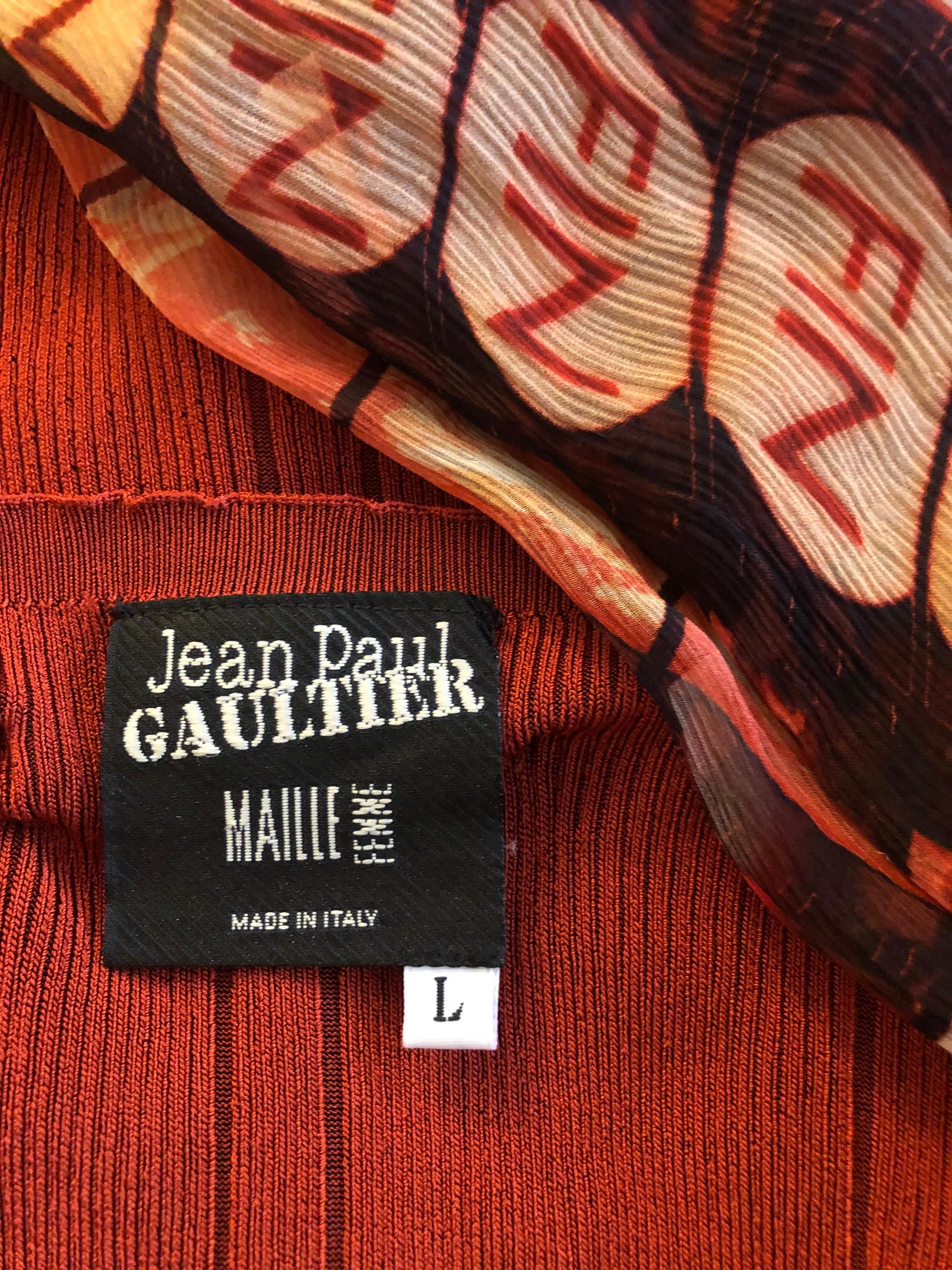 Jean Paul Gaultier - Robe en maille et tissu transparent imprimé rouleau de pellicule de film en vente 2
