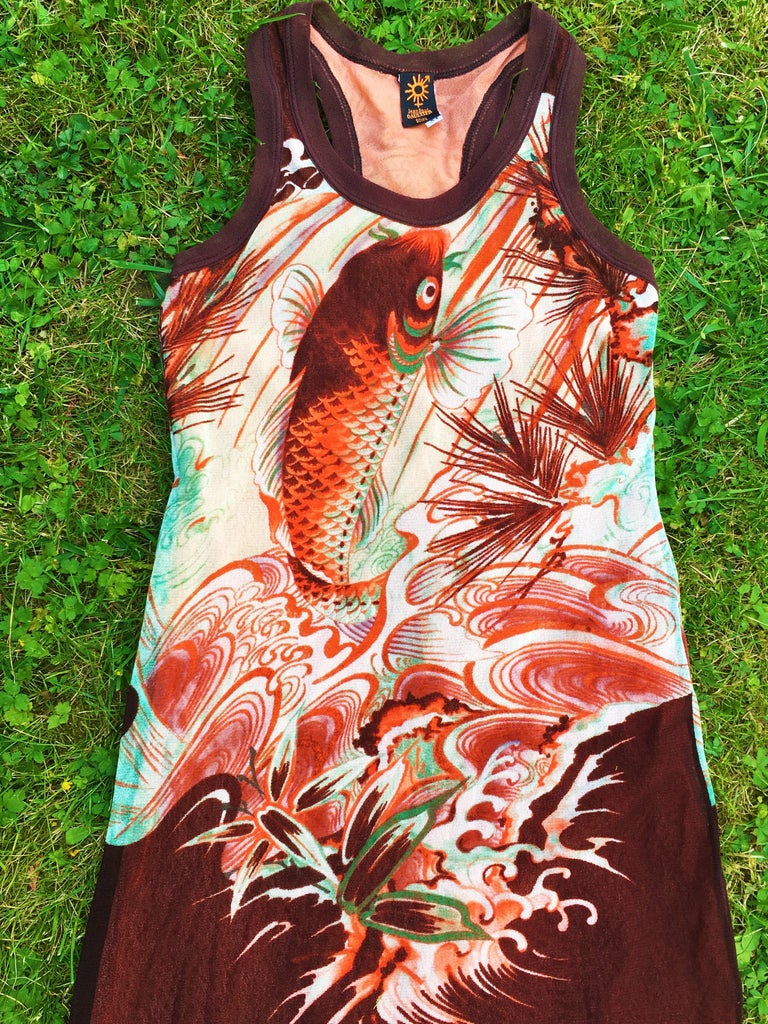 Robe Vintage JEAN PAUL GAULTIER Printemps/Été 2000 - Imprimé Psychédélique En Maille - Taille S