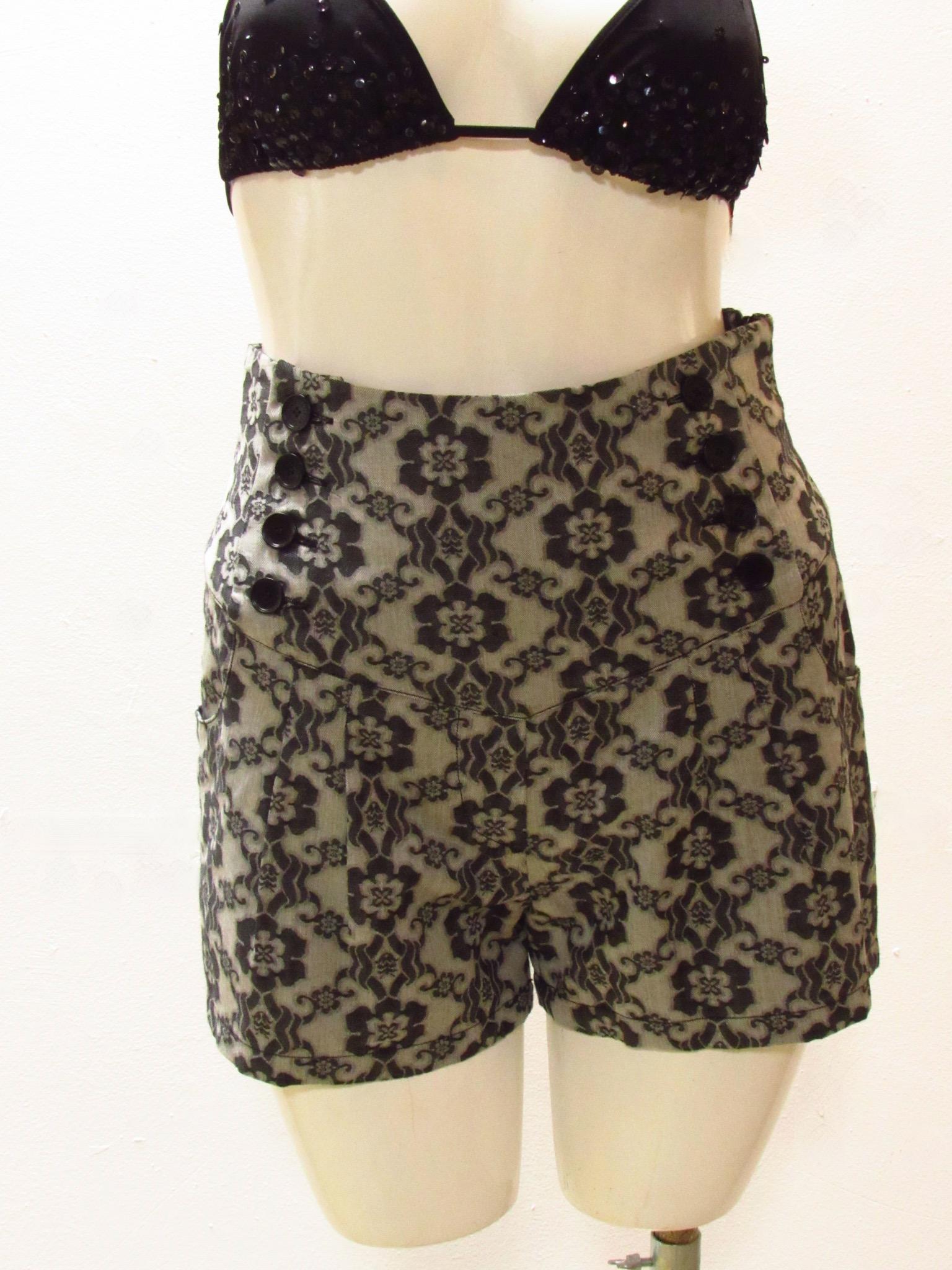 Vintage sailor style shorts from Jean Paul Gaultier feature a fabulous lace-like design, side zip and 