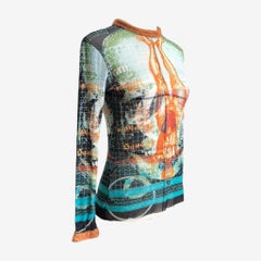 Jean Paul Gaultier Late 1990s Skull Print Mesh Top