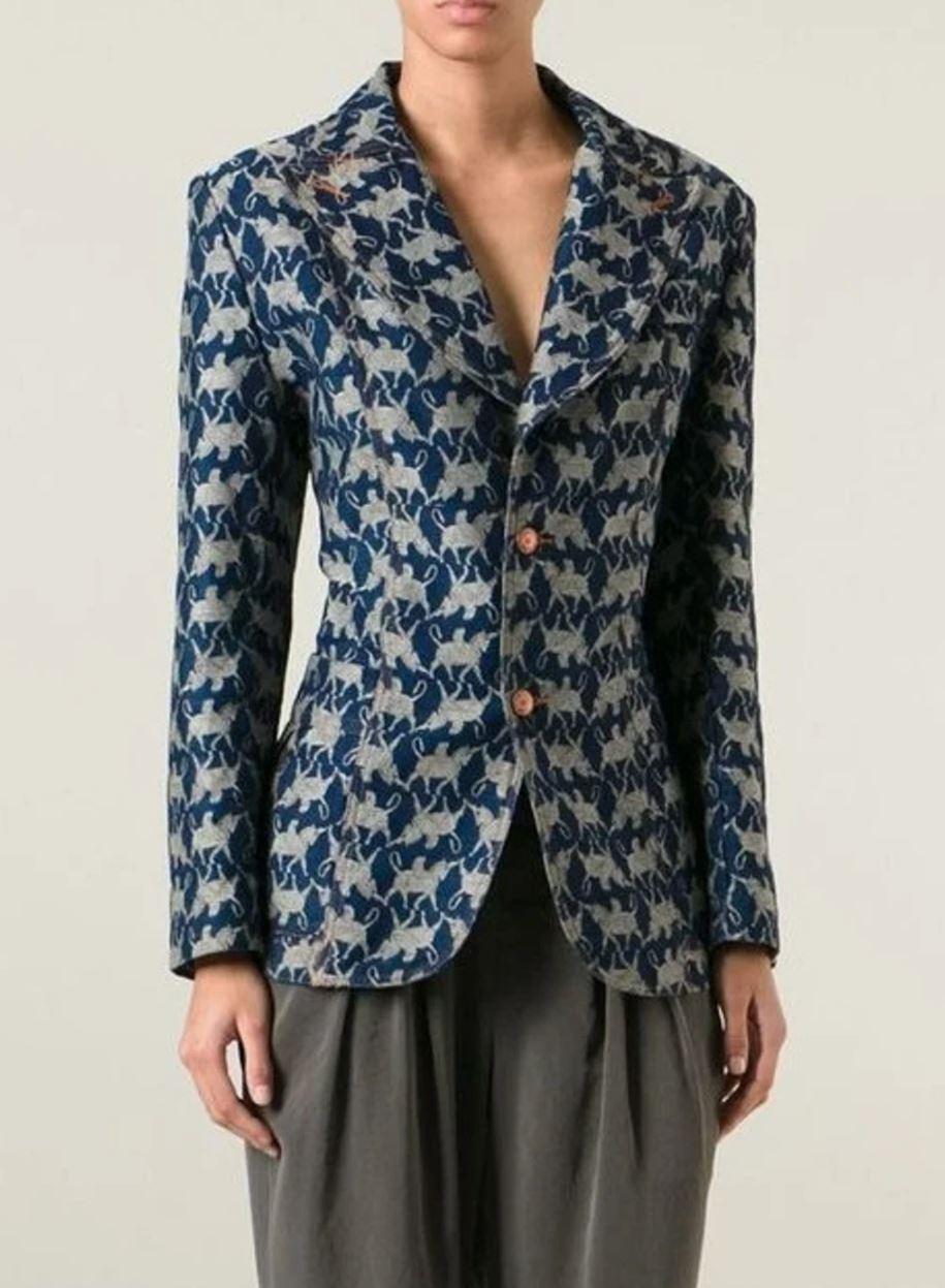 Jean Paul Gaultier Le Grande Voyage Stier Pegasus Maori Stammes-Top Jacke Blazer (Violett)