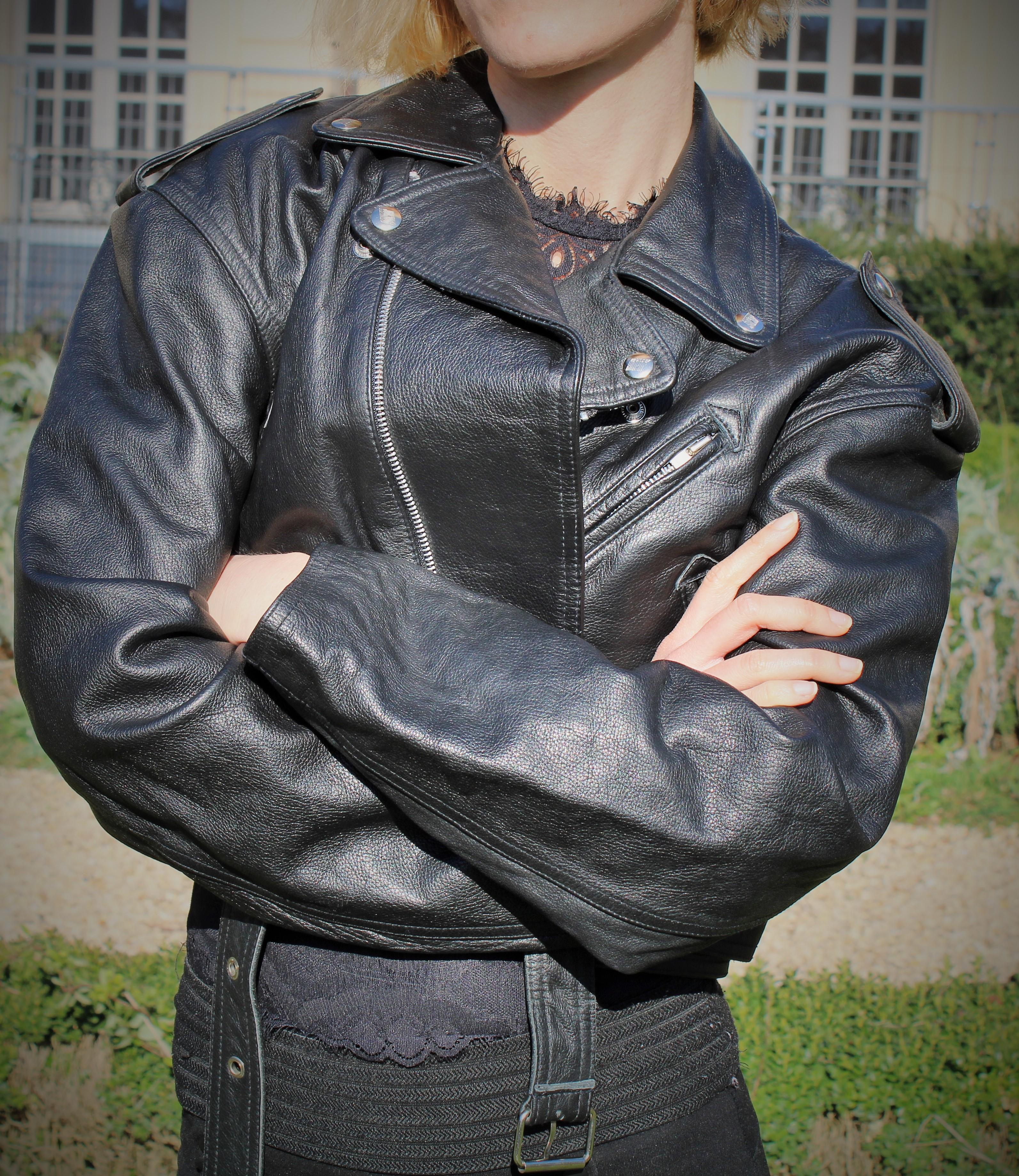 Jean Paul Gaultier Bella Hadid Leather Biker Motorcycle Vintage Punk Coat Jacket For Sale 3