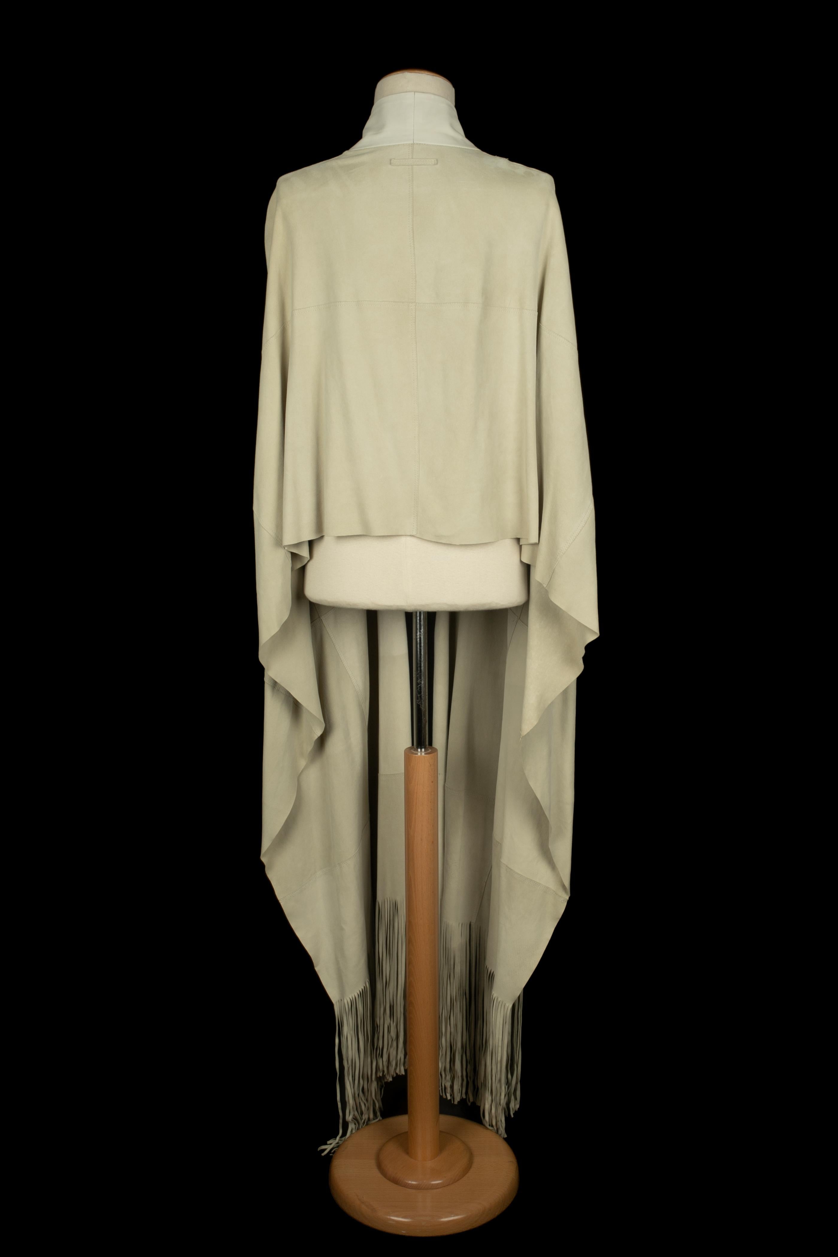 Marrone Mantellina in pelle Jean Paul Gaultier in vendita