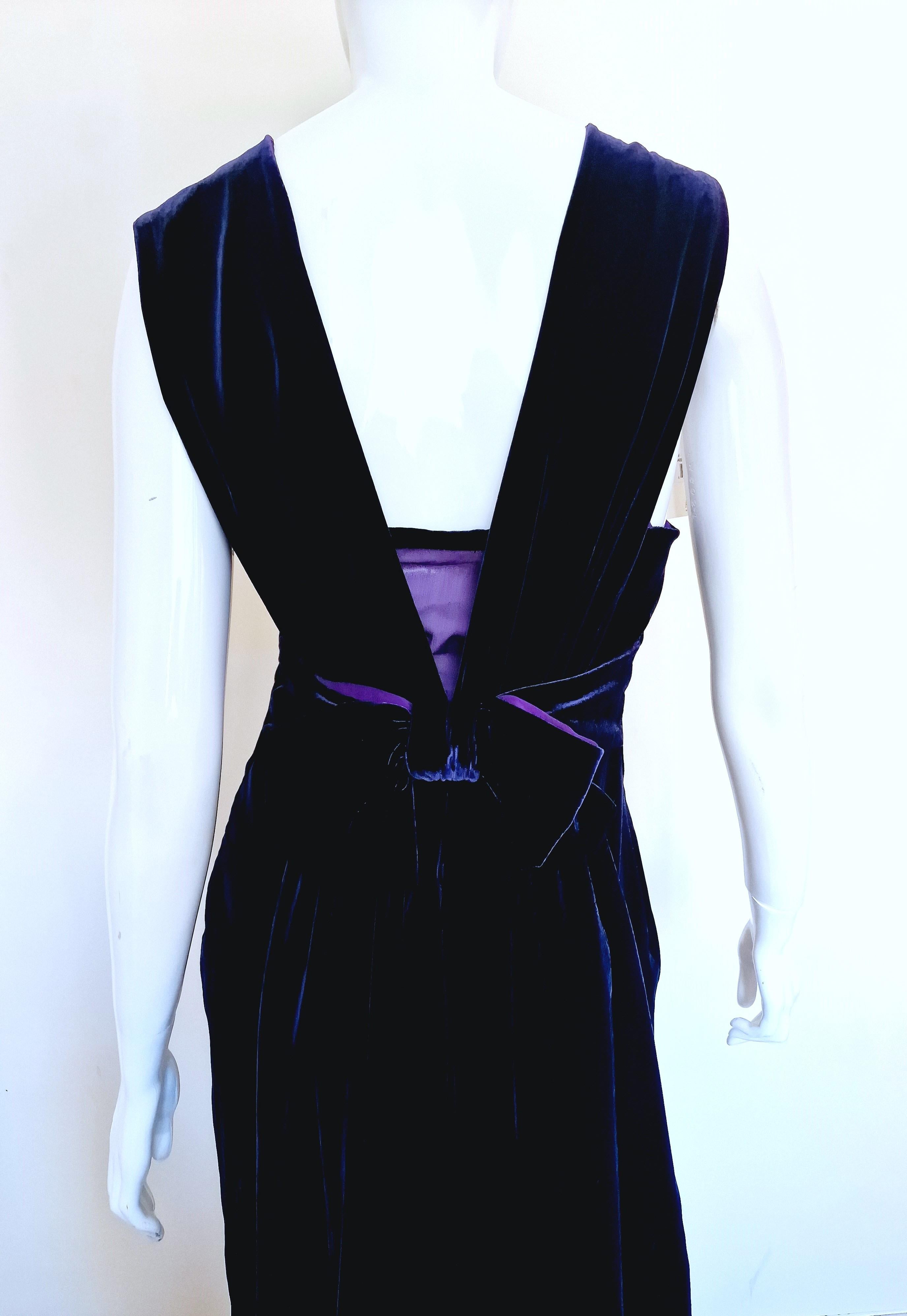 Jean Paul Gaultier Leather Corset Bow Velvet Touch Vintage Medium New Midi Dress For Sale 2