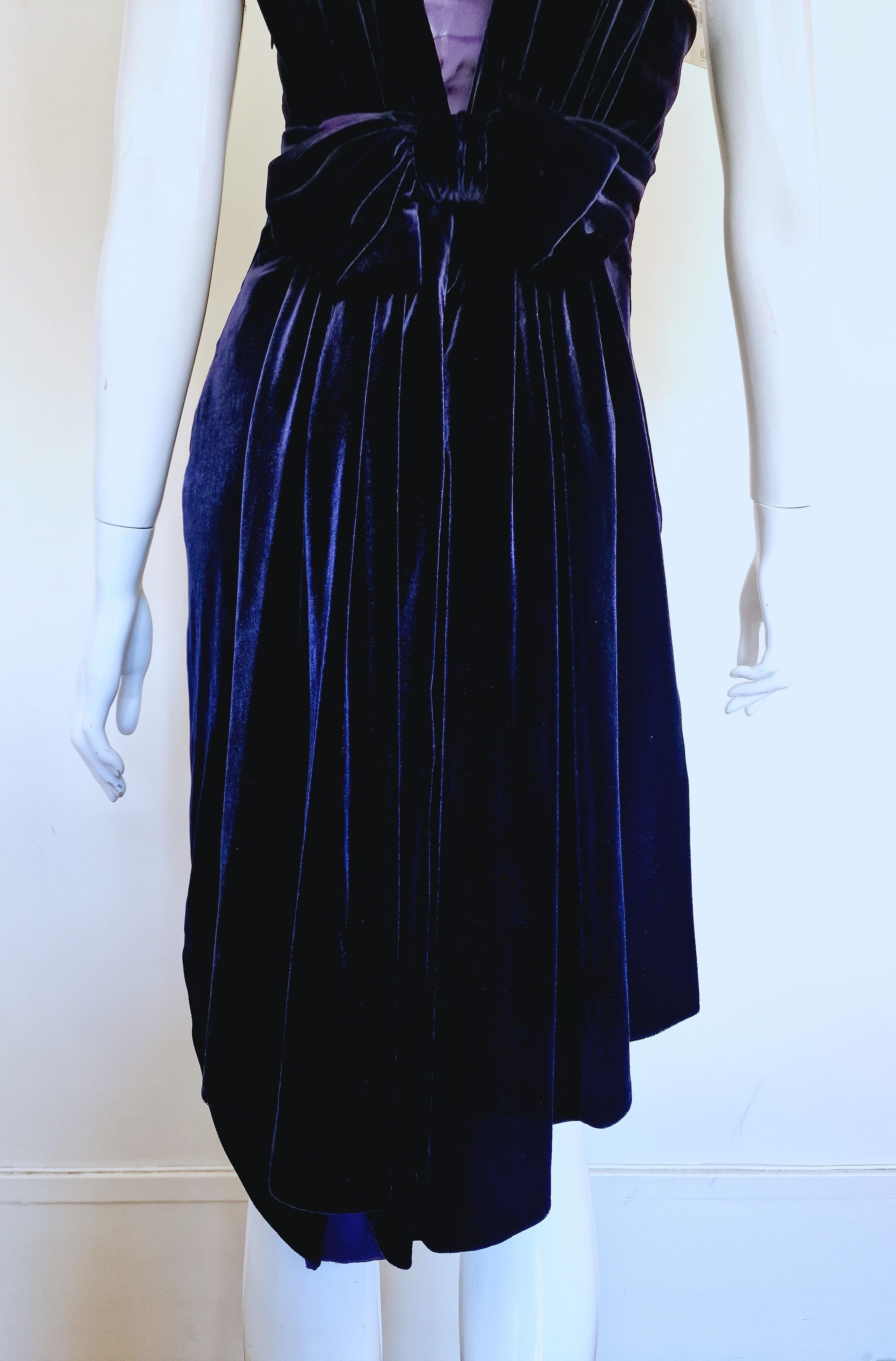Jean Paul Gaultier Leather Corset Bow Velvet Touch Vintage Medium New Midi Dress For Sale 3