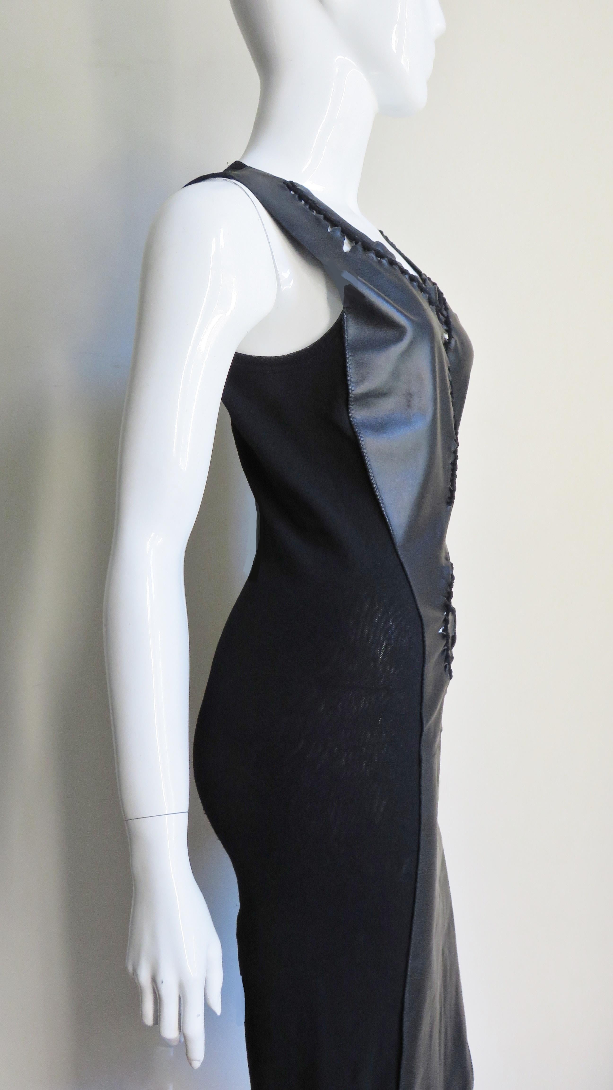 Jean Paul Gaultier Leather Bodycon Dress 1