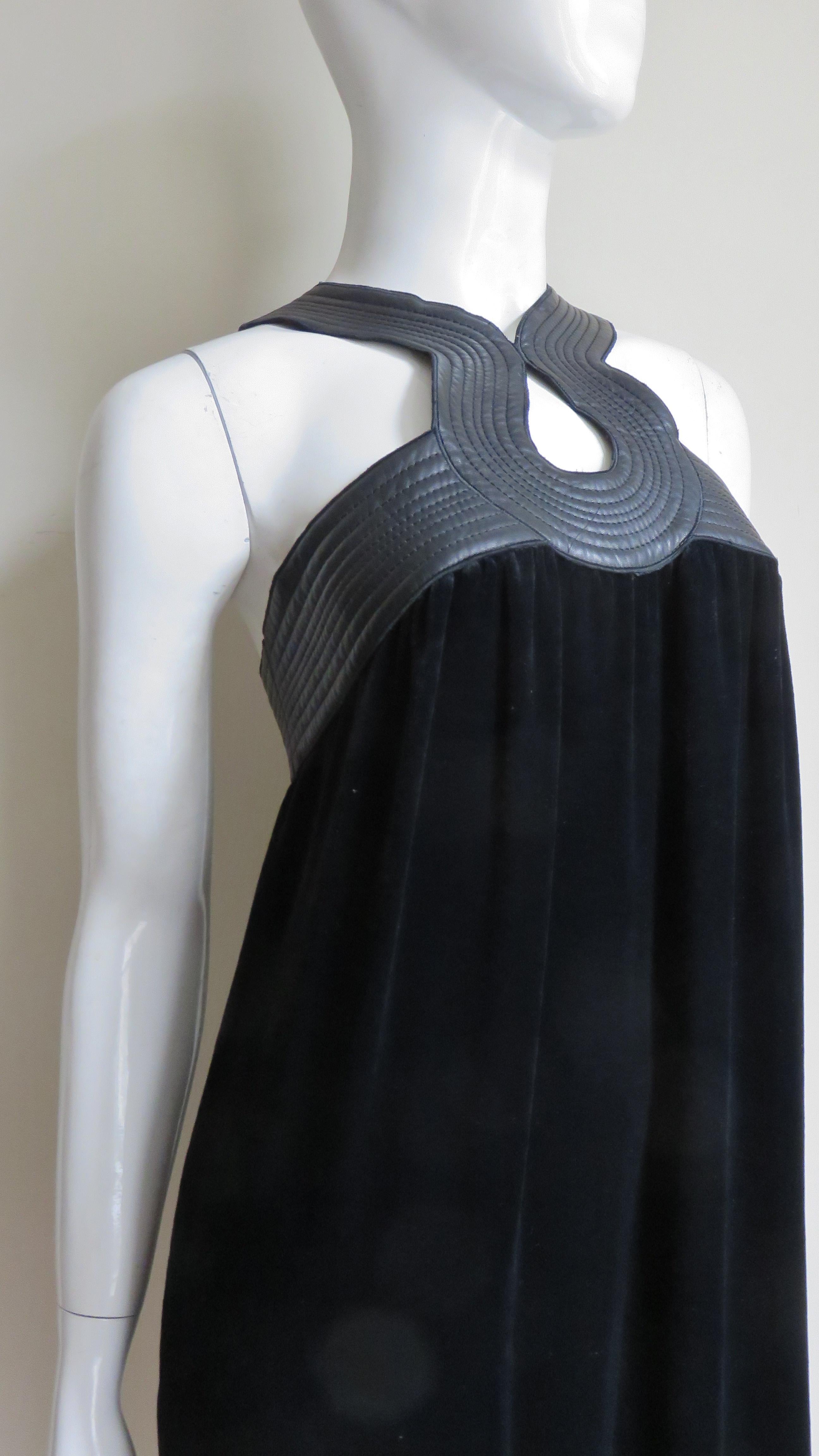 Jean Paul Gaultier Leather Trim Silk Dress For Sale 4