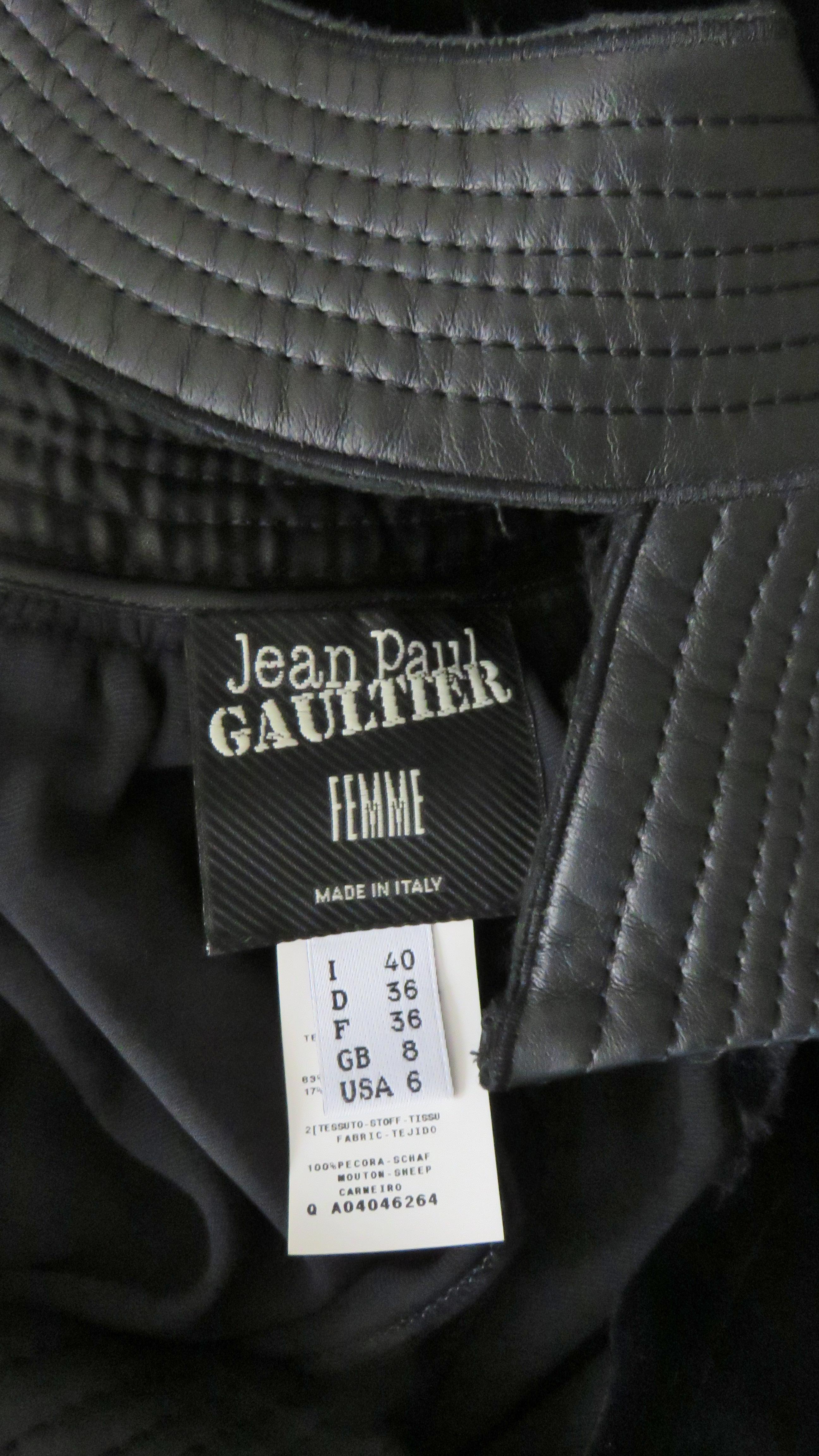 Jean Paul Gaultier Leather Trim Silk Dress For Sale 9