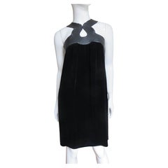 Jean Paul Gaultier Leather Trim Silk Dress