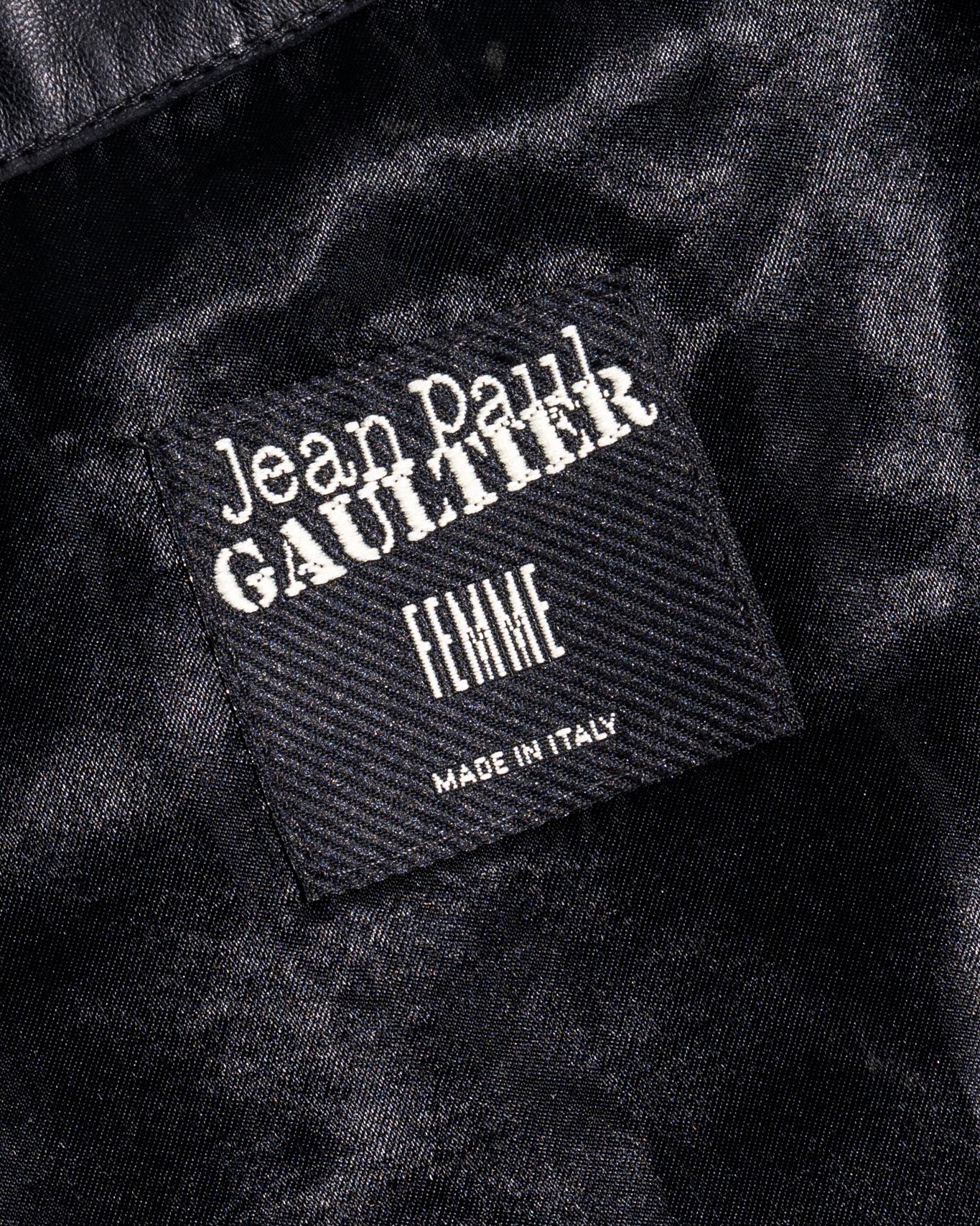 Jean Paul Gaultier leather trompe l'oeil print cropped bolero jacket, ss 2001 2
