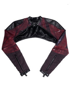 Jean Paul Gaultier leather trompe l'oeil print cropped bolero jacket, ss 2001
