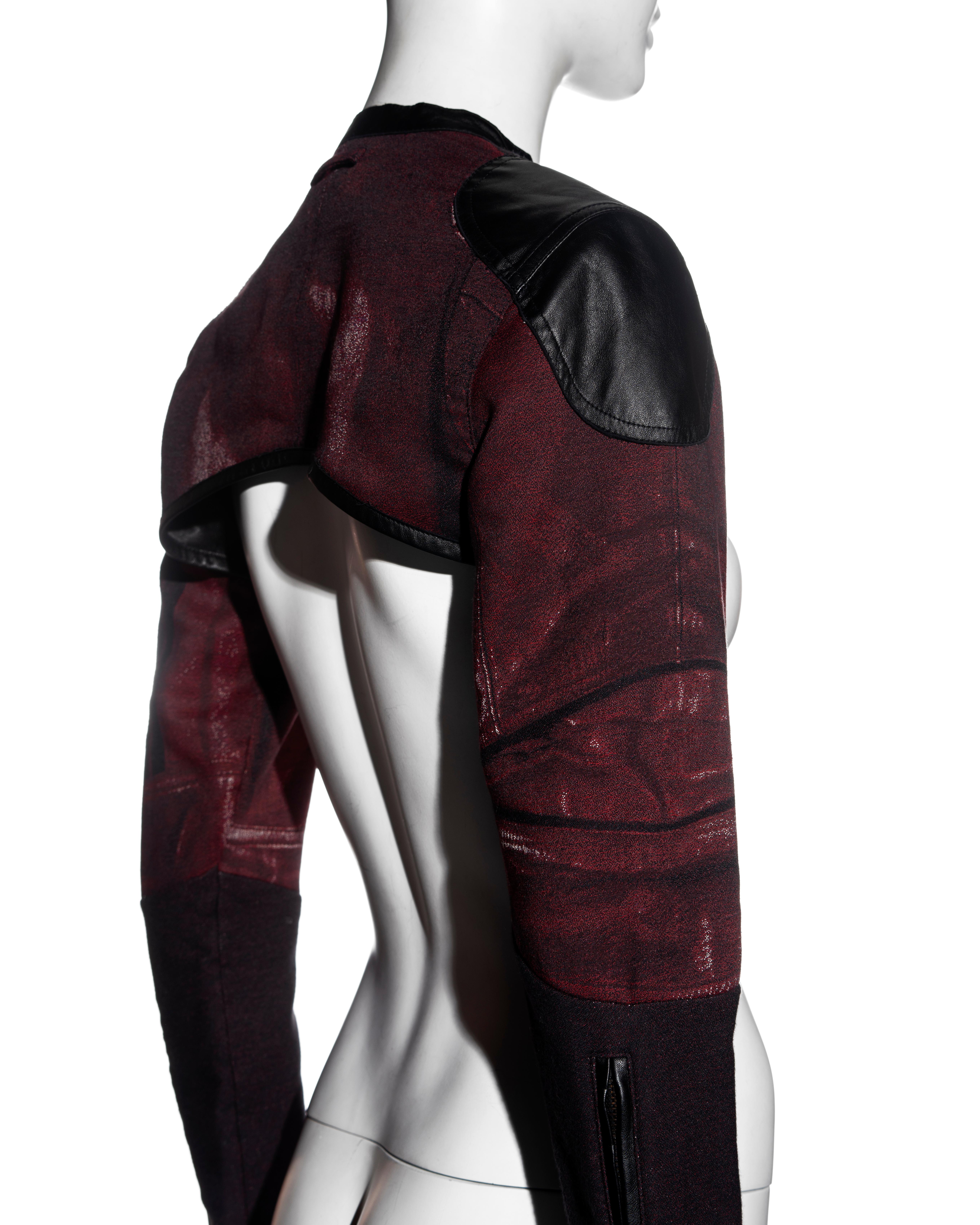Jean Paul Gaultier leather trompe l'oeil print cropped bolero jacket, ss 2001 In Excellent Condition In London, GB