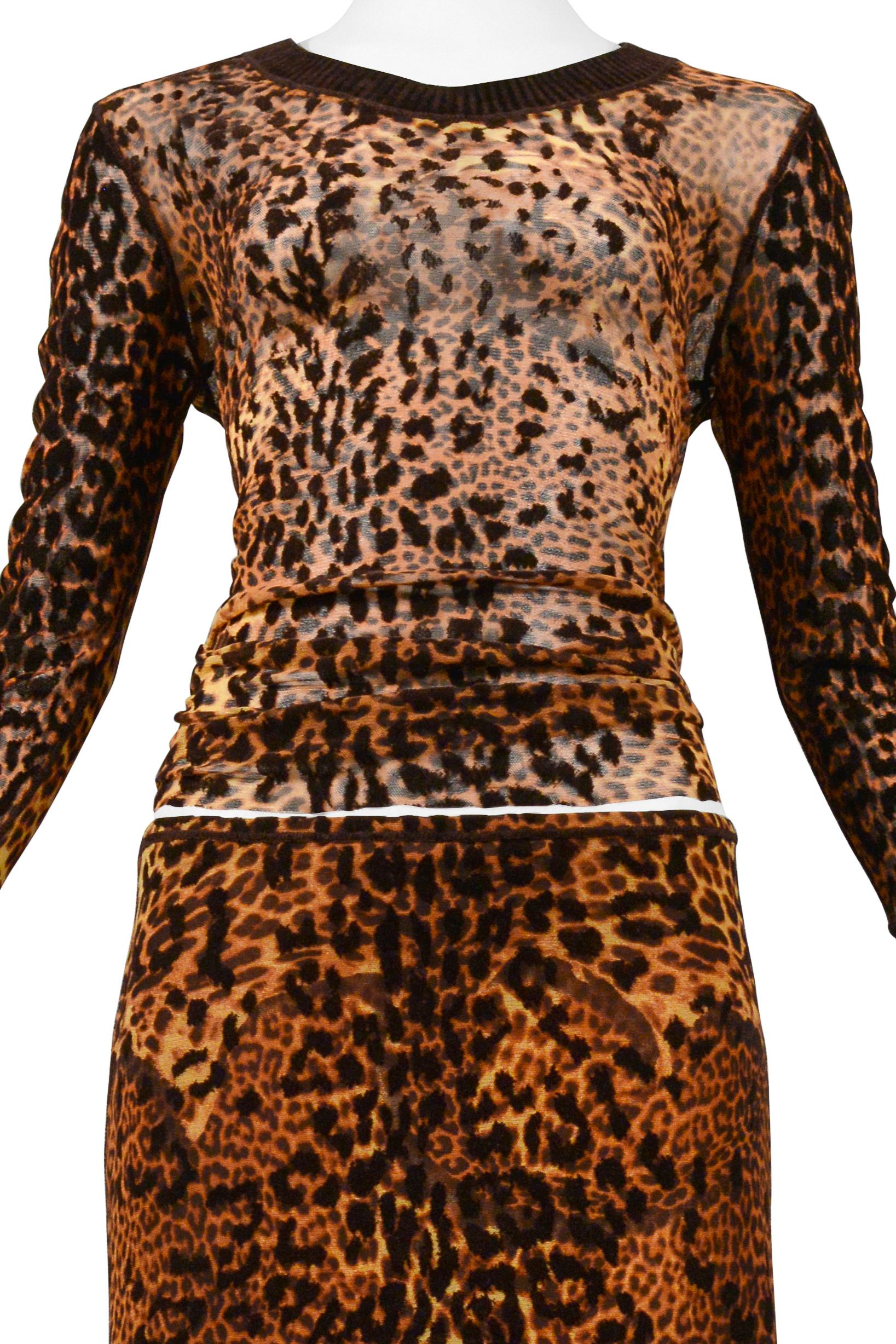 Jean Paul Gaultier Leopard Print Top & Skirt Ensemble In Excellent Condition In Los Angeles, CA