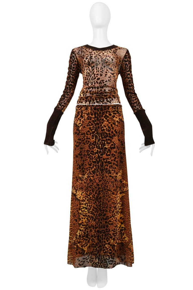 Jean Paul Gaultier Leopard Print Top and Skirt Ensemble at 1stDibs