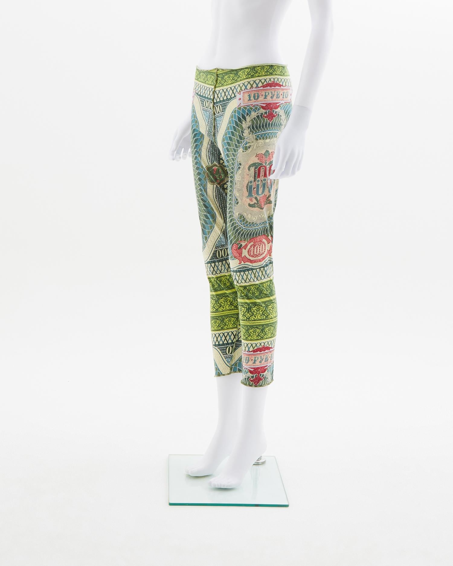 Jean Paul Gaultier “Les Tatouages” baroque dollar t-shirt and pants set, ss 1994 For Sale 1