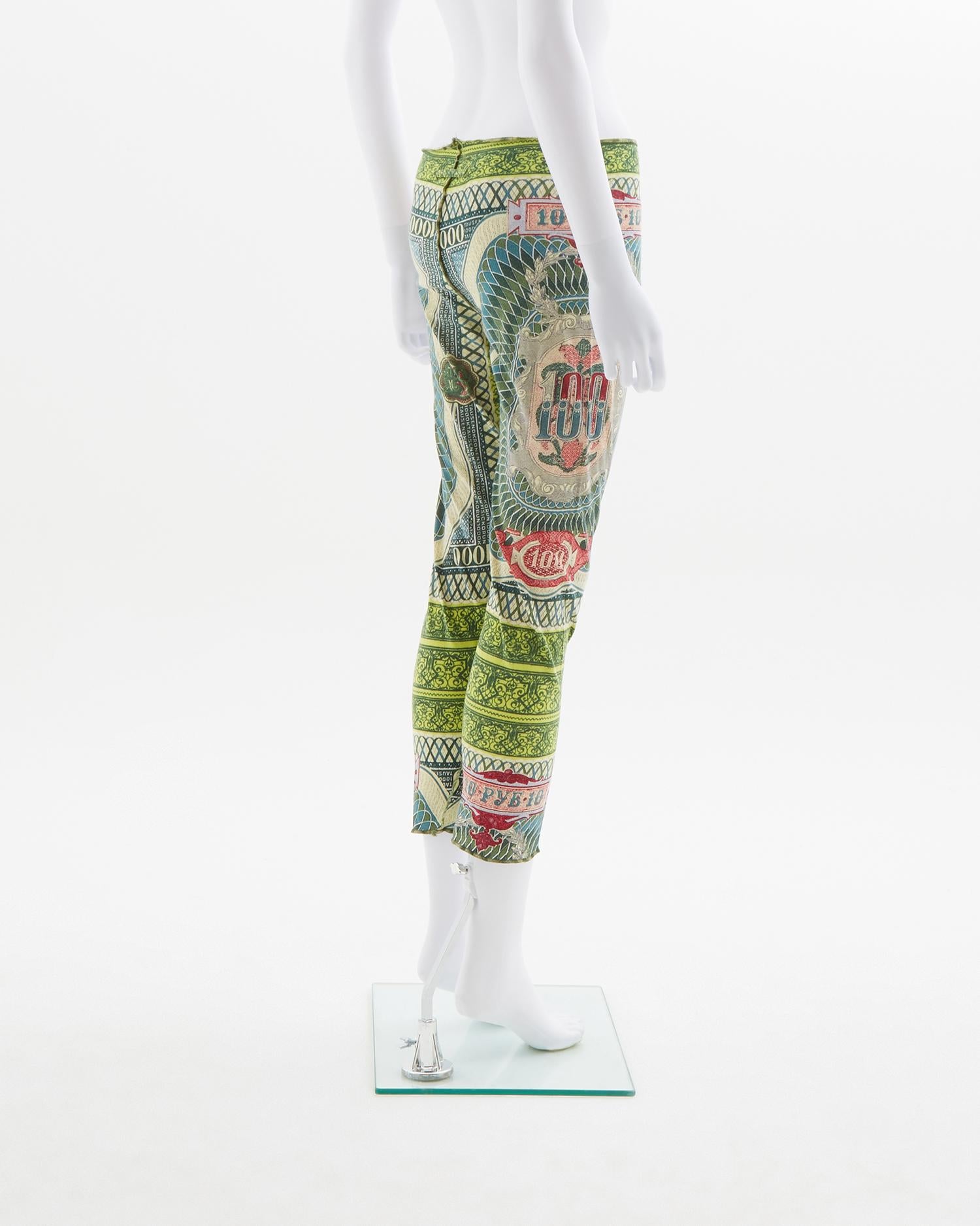 Jean Paul Gaultier “Les Tatouages” baroque dollar t-shirt and pants set, ss 1994 For Sale 2