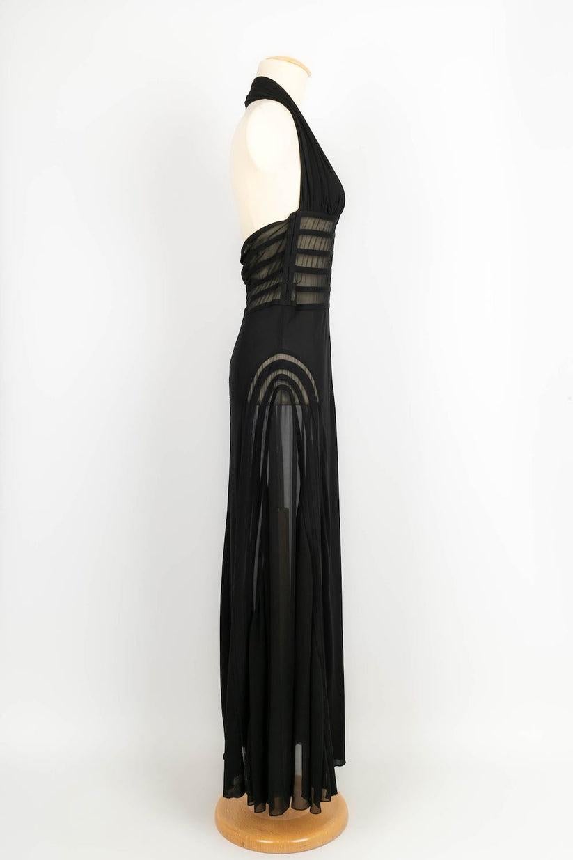 Women's Jean Paul Gaultier Long Black Dress in Rayon For Sale