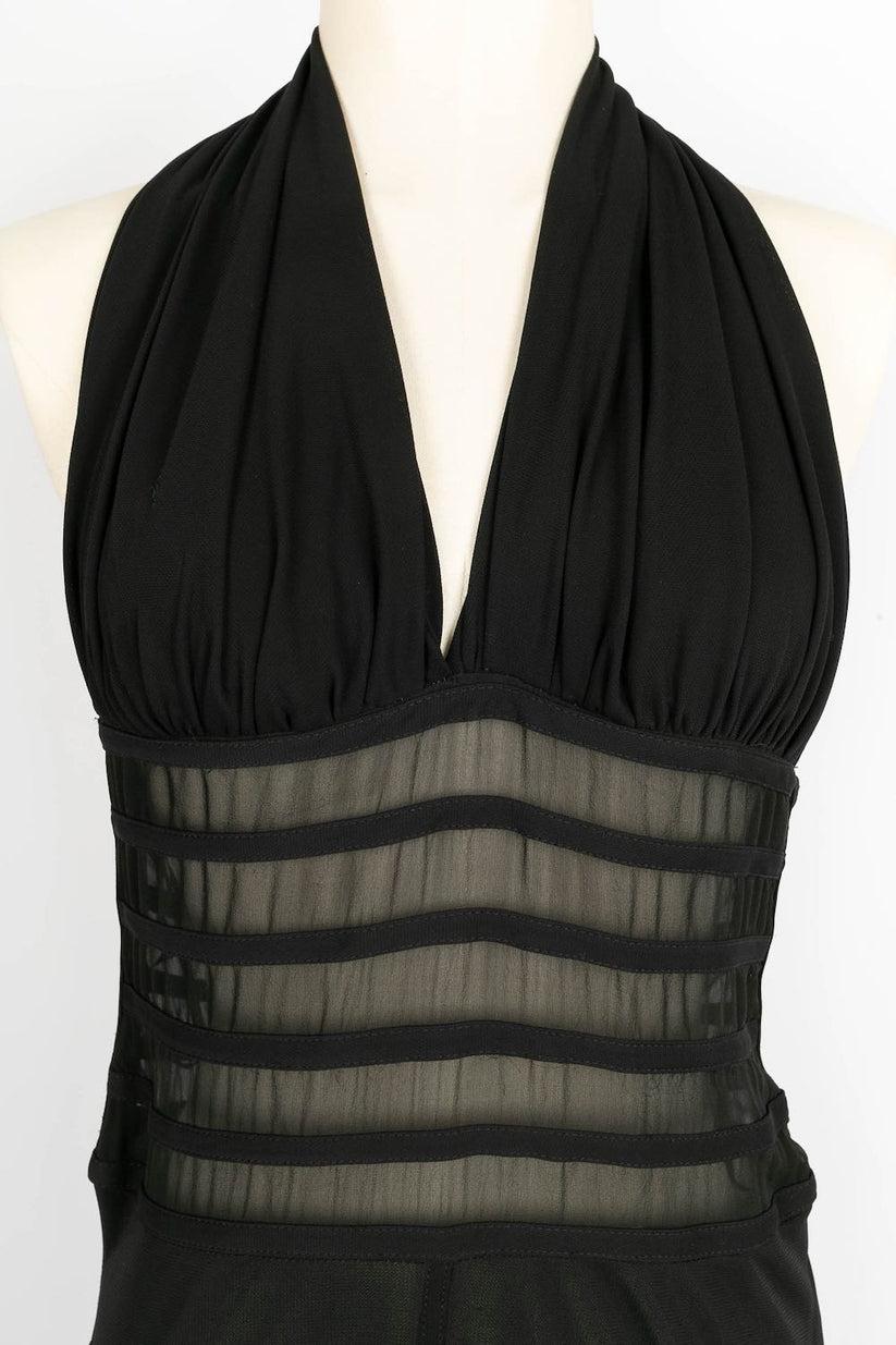 Jean Paul Gaultier Long Black Dress in Rayon For Sale 1