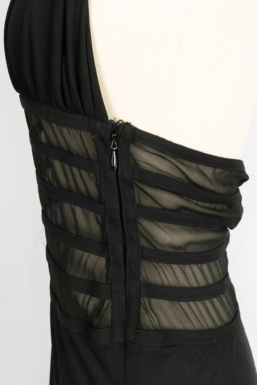 Jean Paul Gaultier Long Black Dress in Rayon For Sale 2