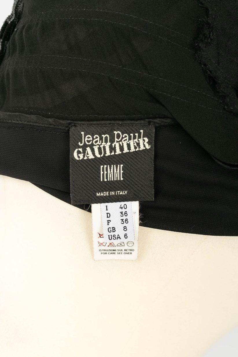 Jean Paul Gaultier Long Black Dress in Rayon For Sale 4