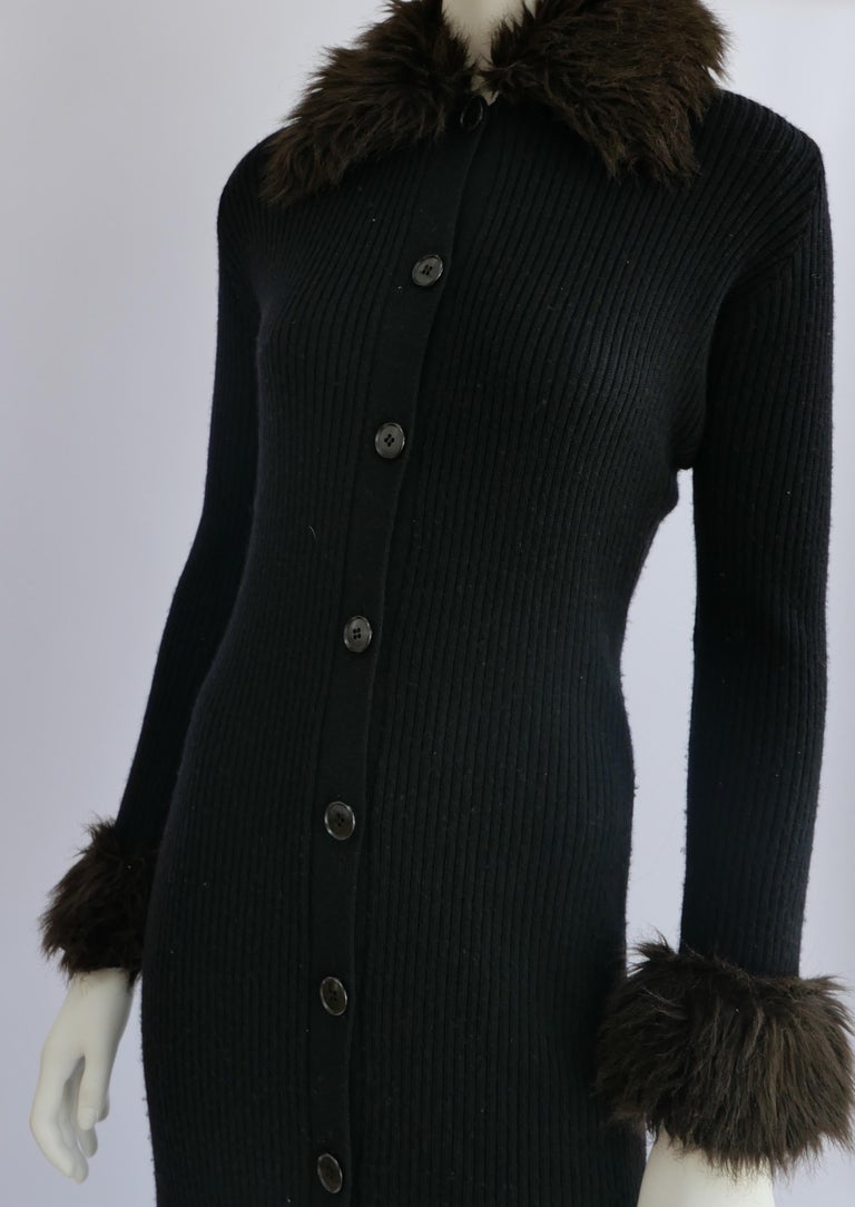 JEAN PAUL Gaultier Long Cardigan With Fur Trim Collar And Cuffs |  lupon.gov.ph