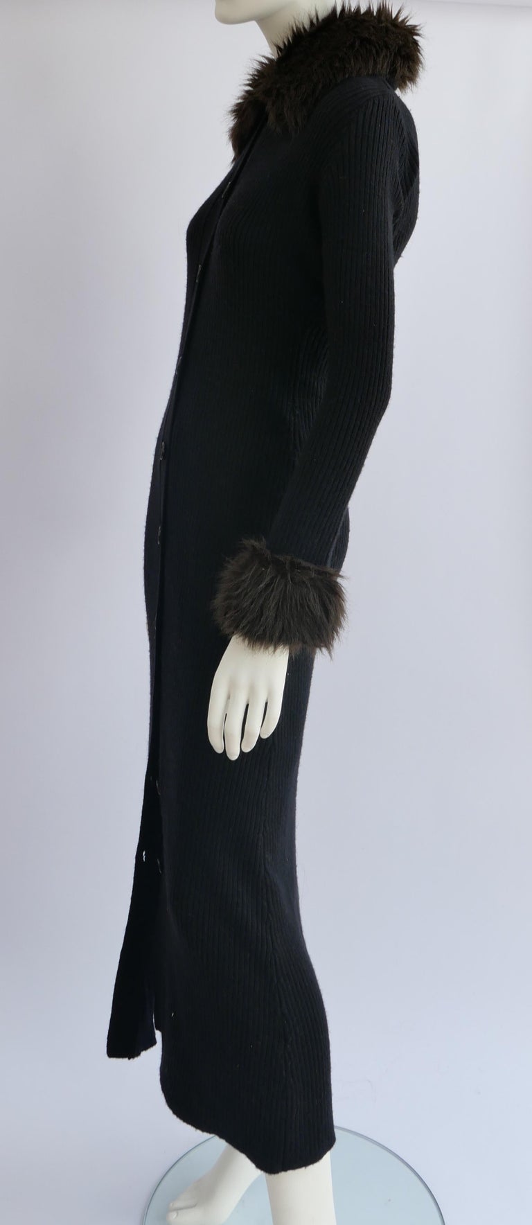 JEAN PAUL Gaultier Long Cardigan With Fur Trim Collar and Cuffs For Sale at  1stDibs | long cardigan with fur collar and cuffs, fur trim cardigan long, fur  trim long cardigan