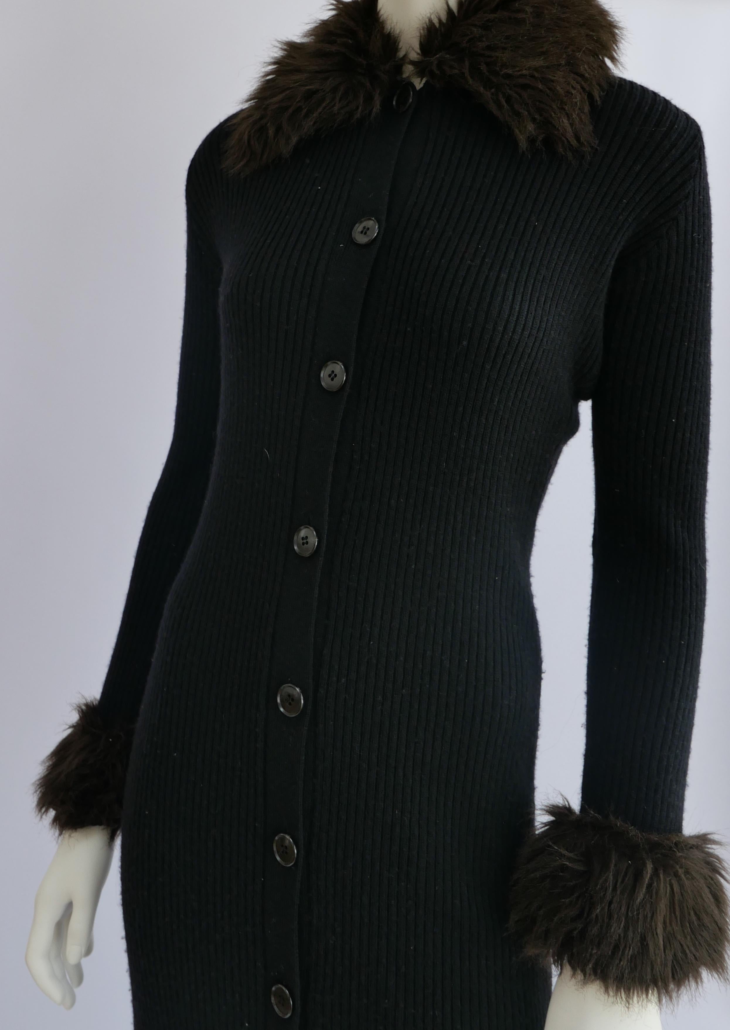 sweater with fur collar and cuffs