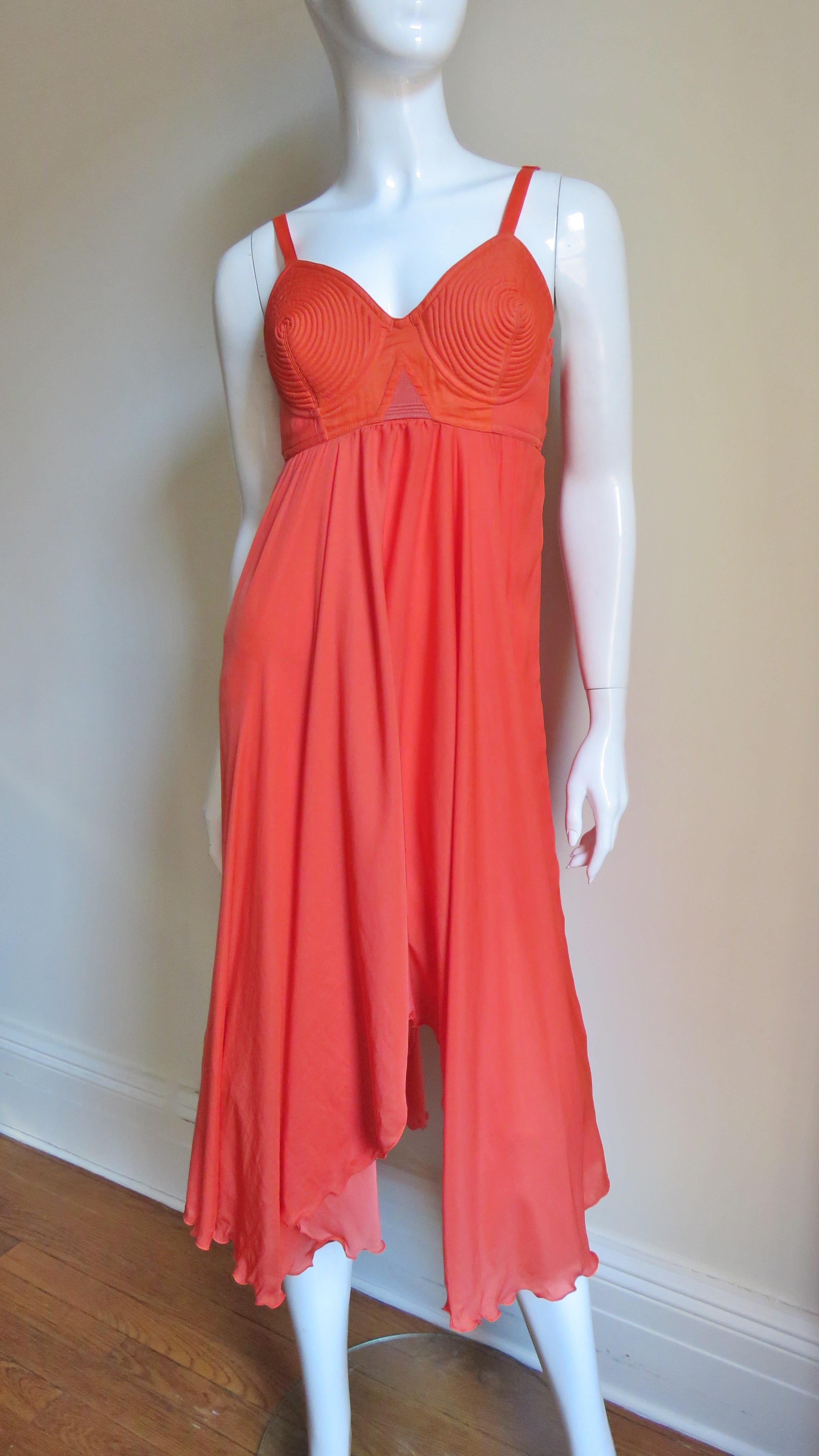 Jean Paul Gaultier Madonna esque Cone Bra Dress In Excellent Condition For Sale In Water Mill, NY