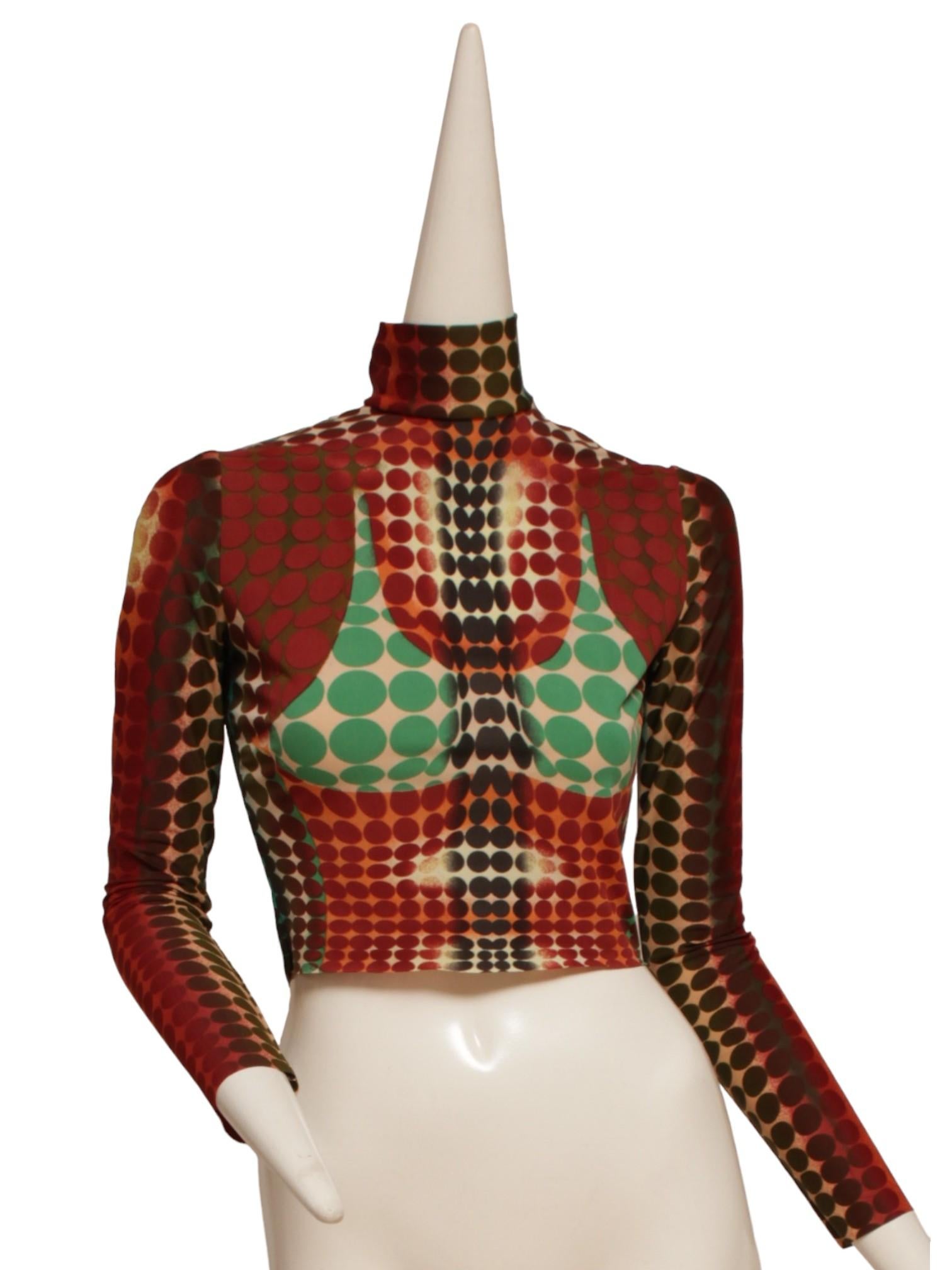 JEAN PAUL GAULTIER MAILLE 1995 Vintage Cyber Dot Top Turtle Neck Long Sleeve 5