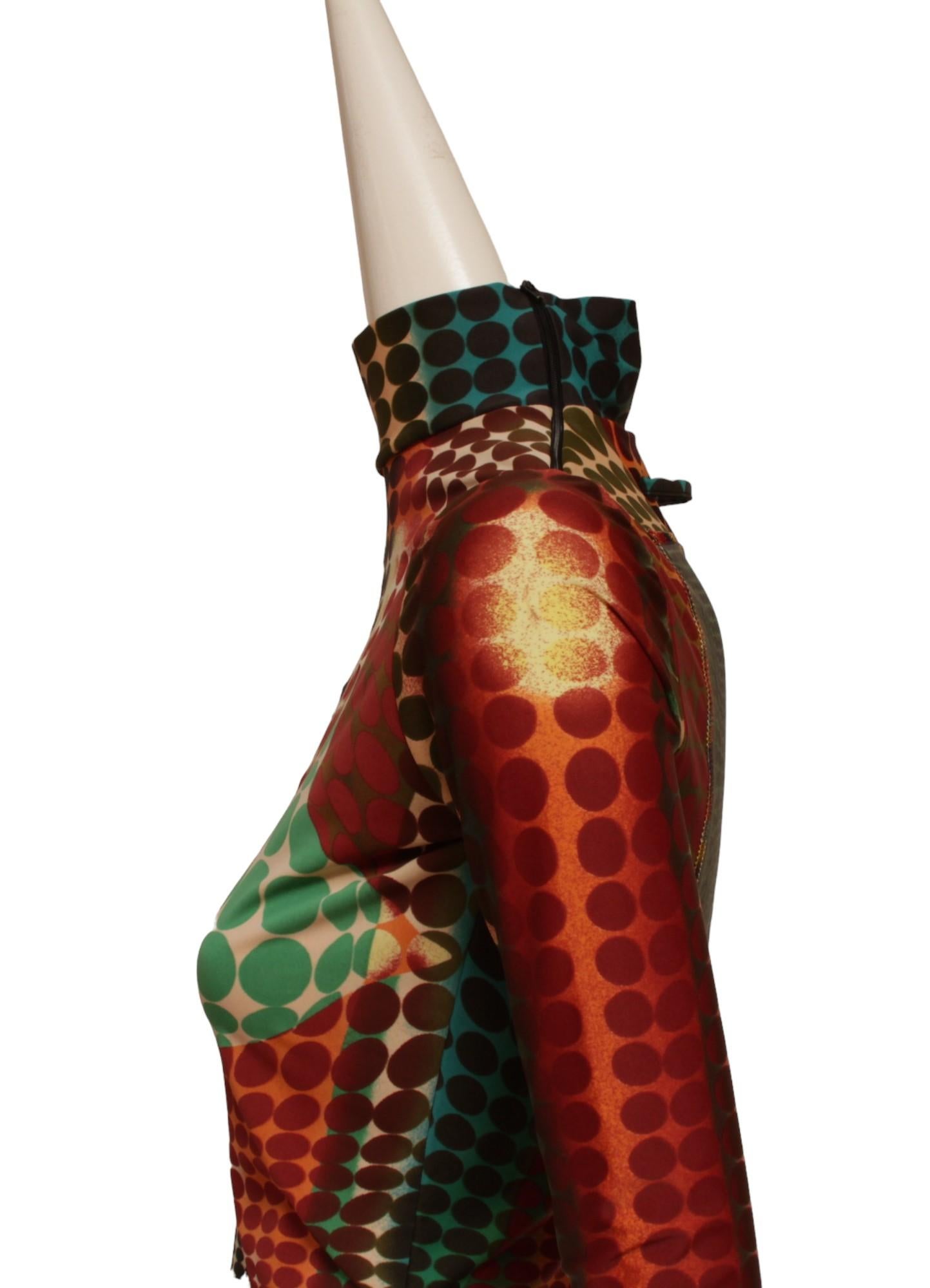 JEAN PAUL GAULTIER MAILLE 1995 Vintage Cyber Dot Top Turtle Neck Long Sleeve In Excellent Condition In Kingston, NY