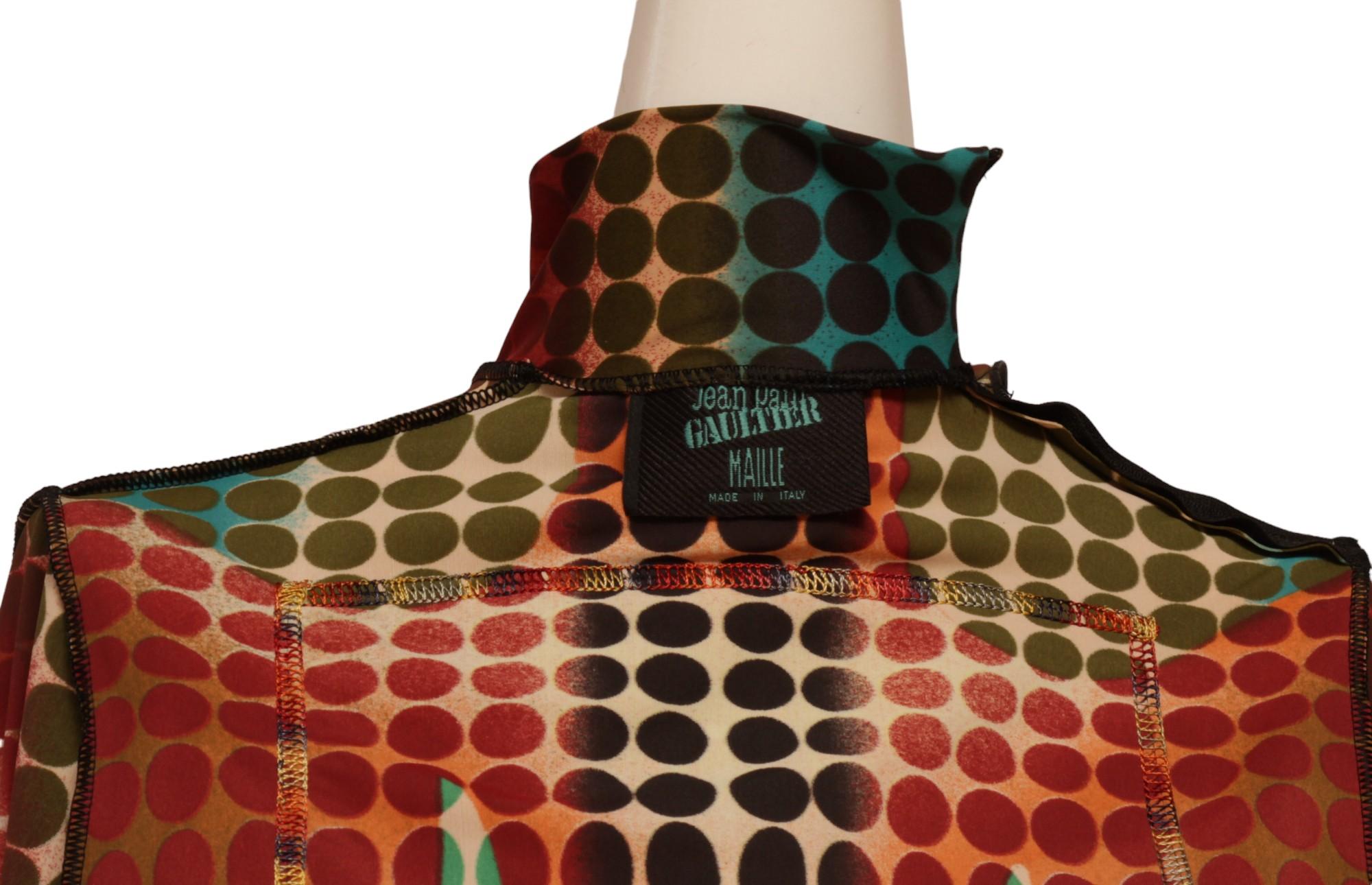 JEAN PAUL GAULTIER MAILLE 1995 Vintage Cyber Dot Top Turtle Neck Long Sleeve 3