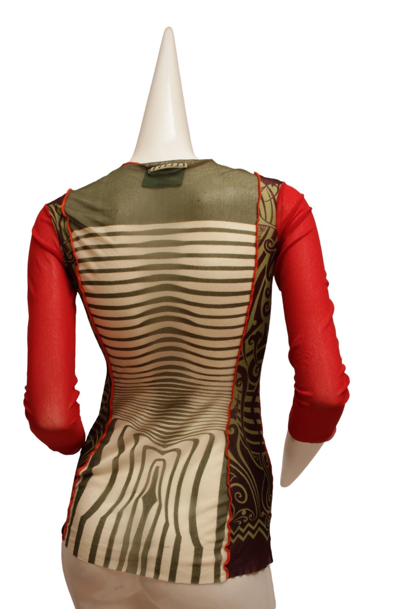 JEAN PAUL GAULTIER Maille 1996 Cyberbaba Body Map Optical Illusion long sleeve 1