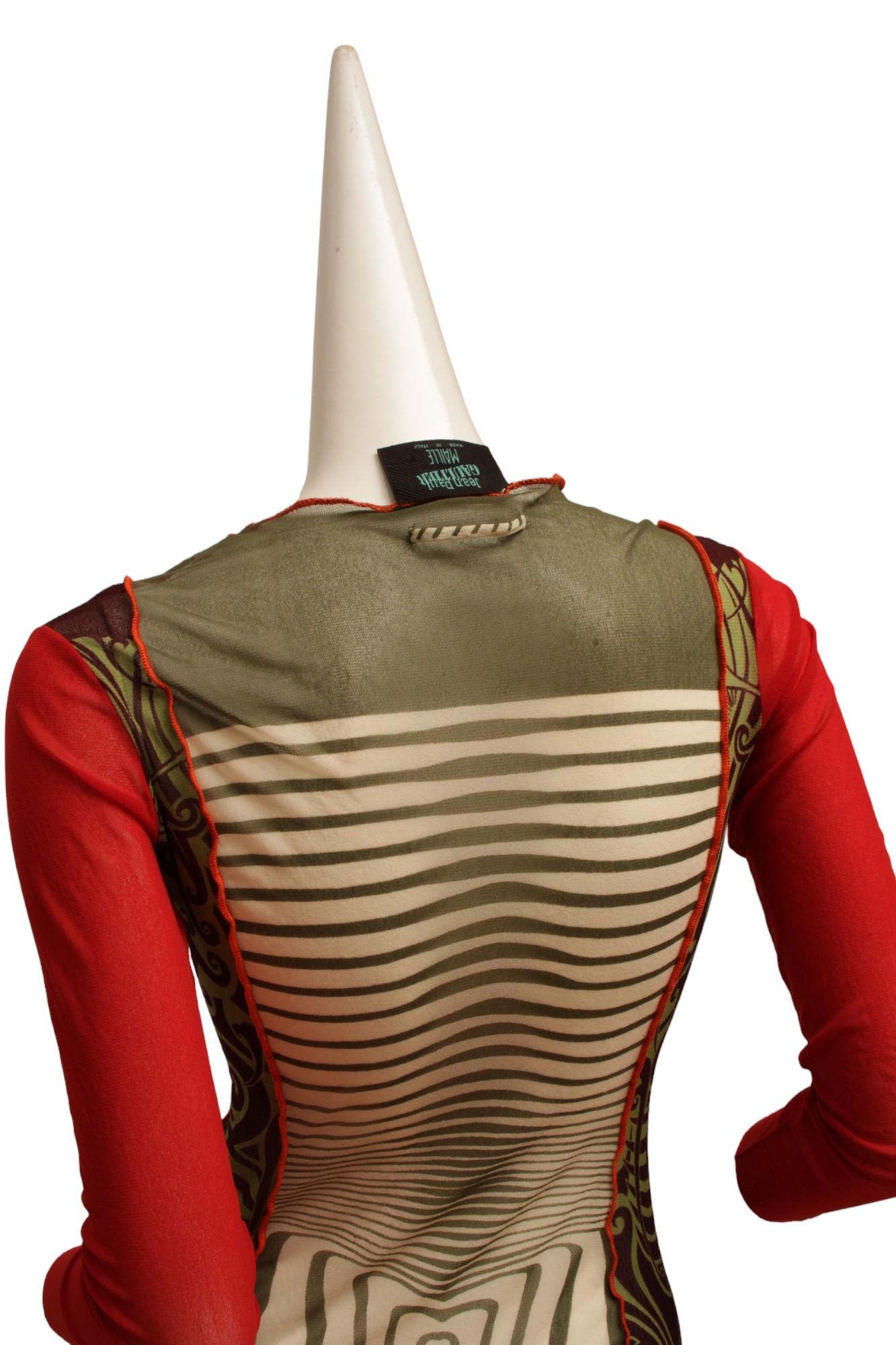 JEAN PAUL GAULTIER Maille 1996 Cyberbaba Body Map Optical Illusion long sleeve 2