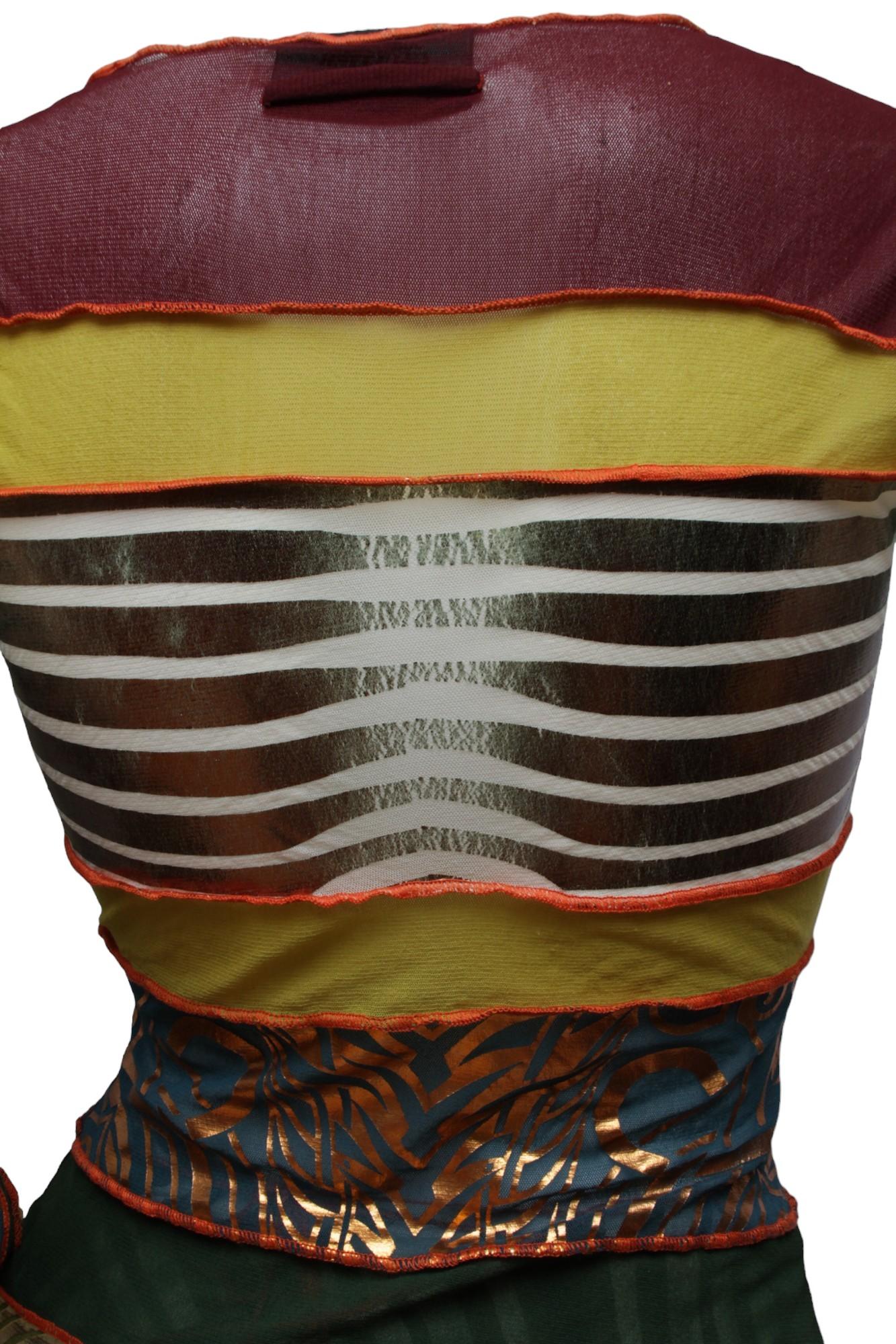 JEAN PAUL GAULTIER, Maille, 1996 CYBERBABA, long sleeve aboriginal print top For Sale 1