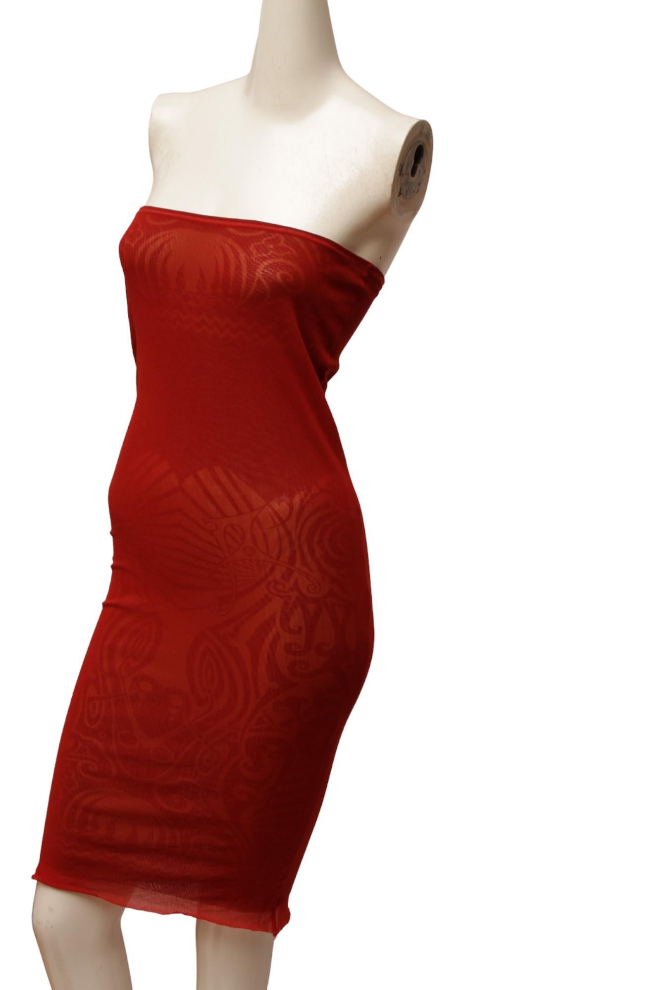 Jean Paul Gaultier Maille 1996 P/E Tattoo Maori Top e Gonna Reversibile in vendita 12