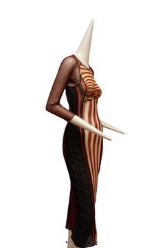 JEAN PAUL GAULTIER, Maille, 1996 F/S, Kleid in Rot, Schwarz und Ecru
