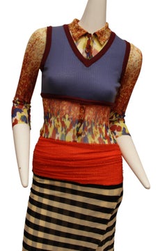 JEAN PAUL GAULTIER, Maille, 1997 S/S, Optical illusion dress with v-neck