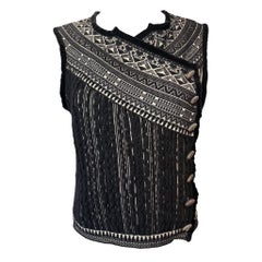 Jean Paul Gaultier Maille Chaleco de punto blanco y negro