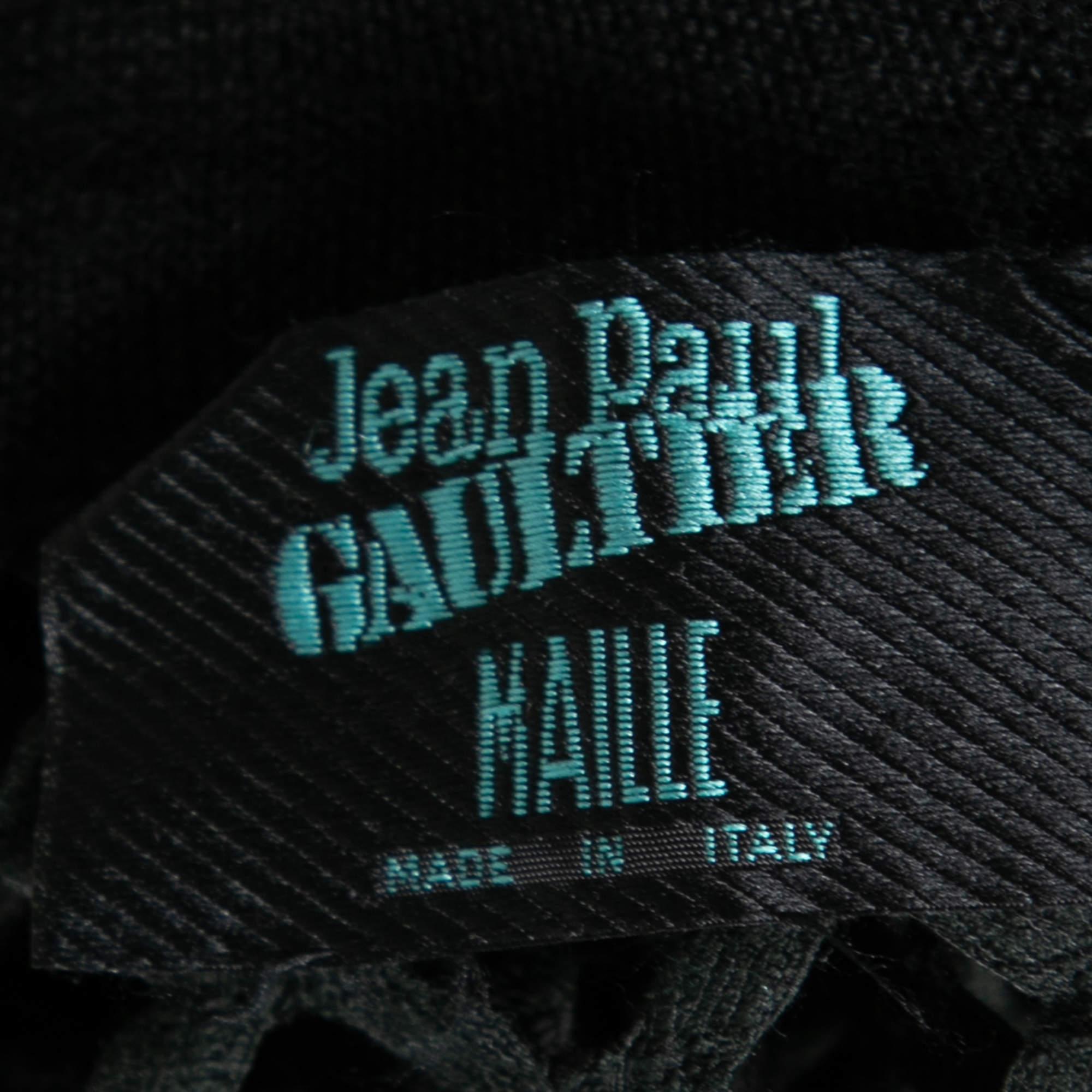 Jean Paul Gaultier Maille Noir Pull à manches longues en maille ouverte à motifs S Pour femmes en vente