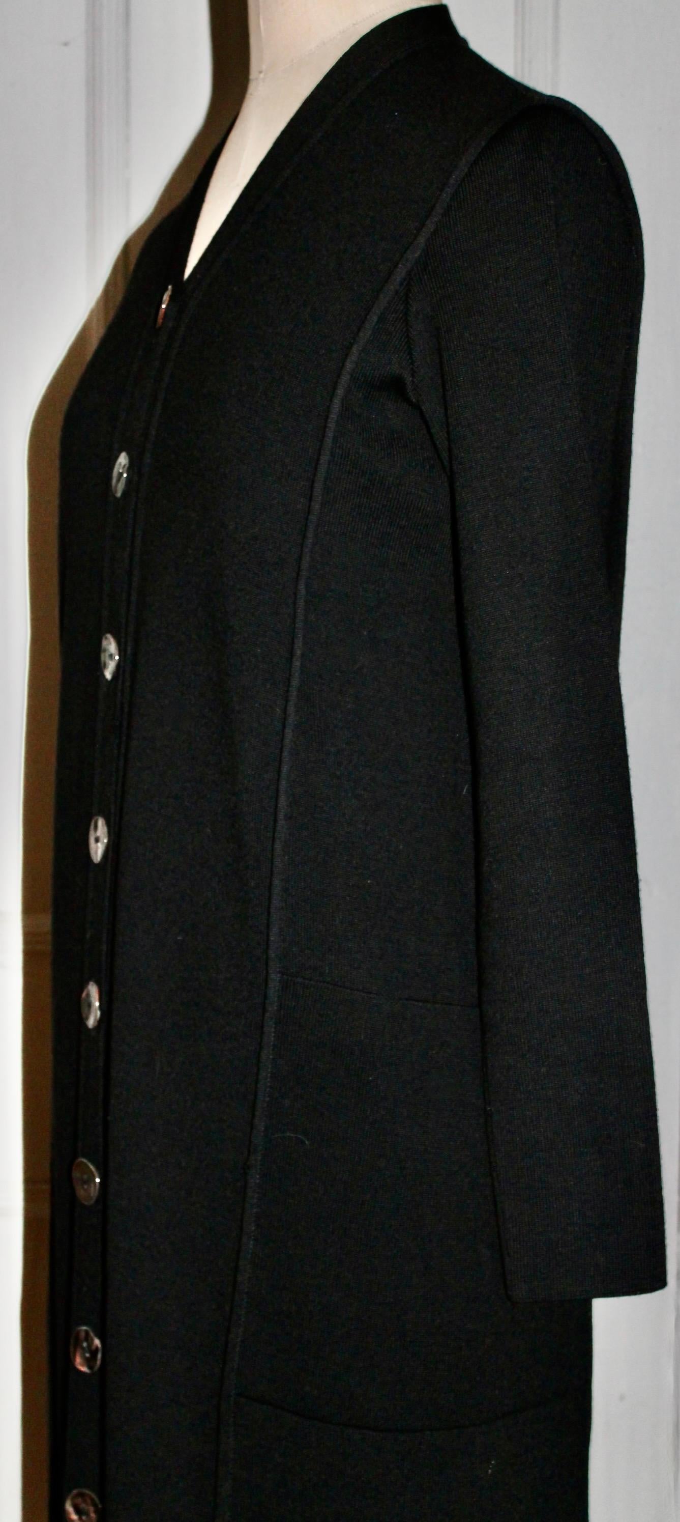 Robe de jour Jean Paul Gaultier Maille en laine noire en vente 4