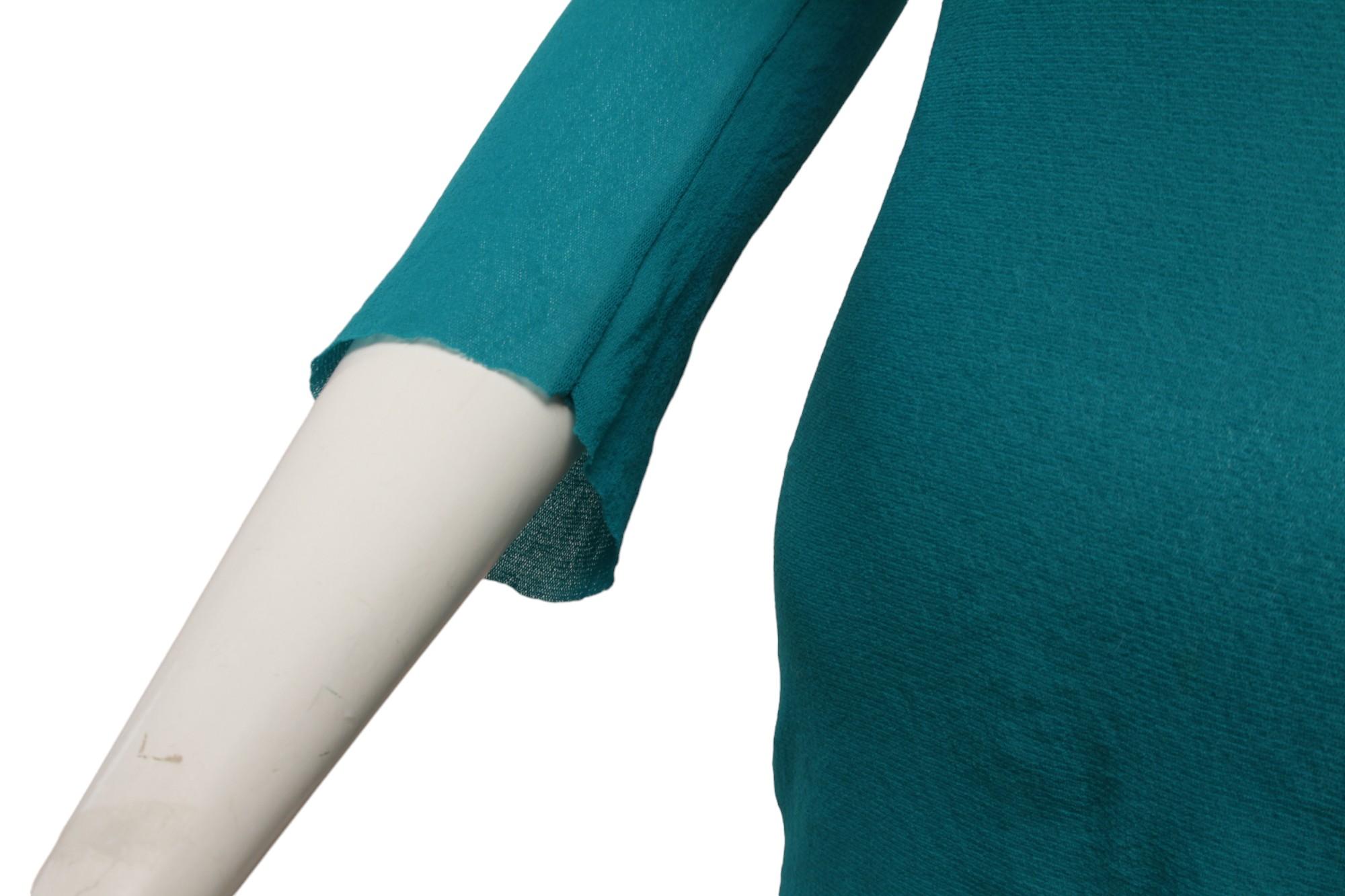 Women's or Men's Jean Paul Gaultier Maille Classique Turquoise Long Sleeve Mesh Top For Sale