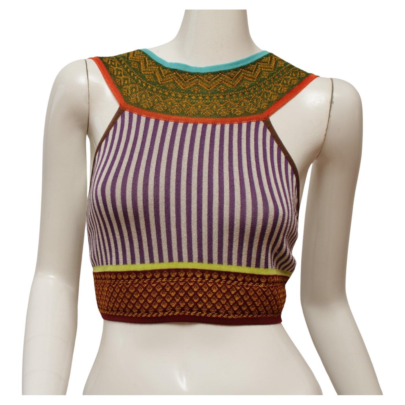 Camiseta sin mangas Jean Paul Gaultier Maille Colorful Print Blocked