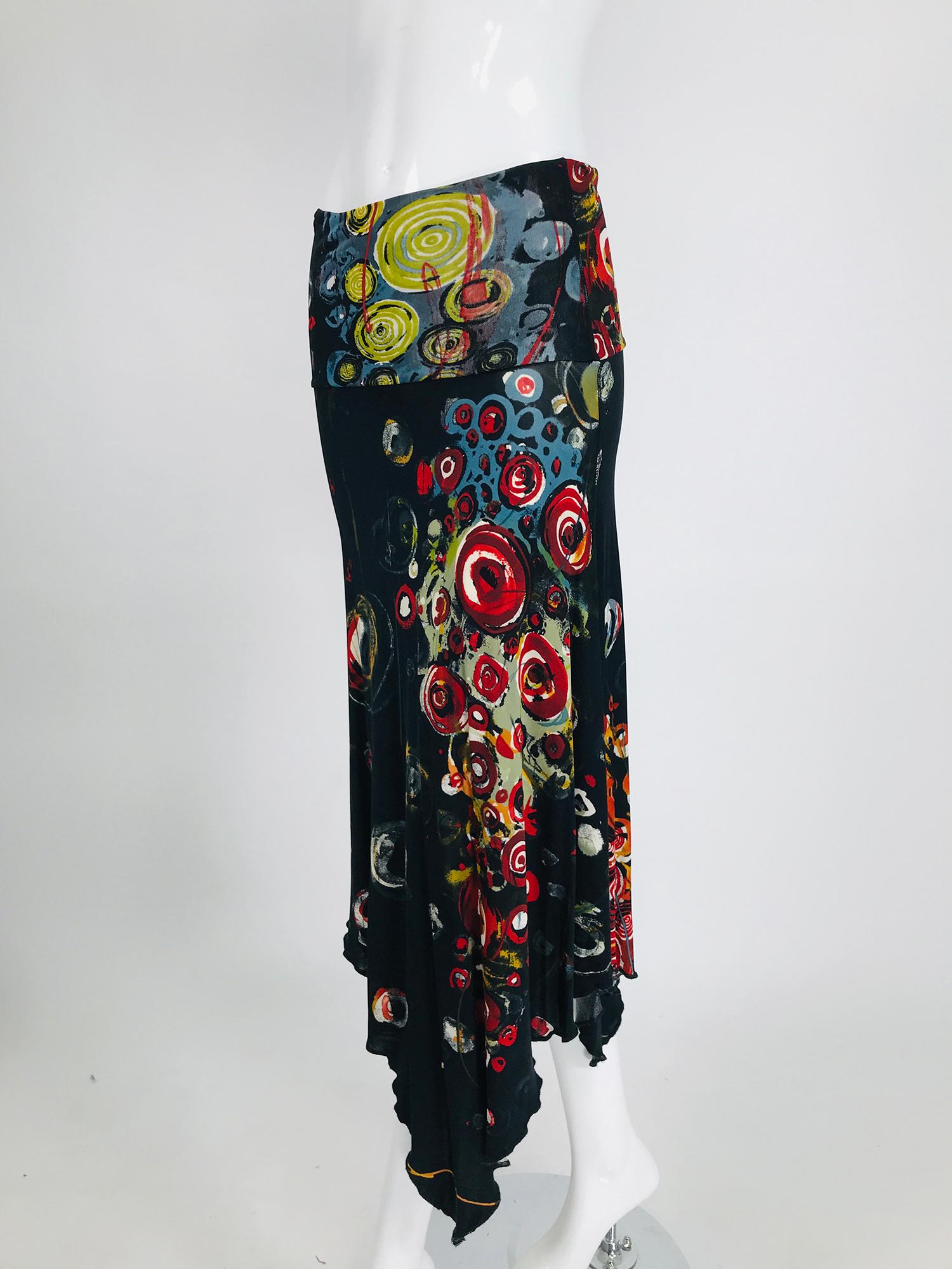 Jean Paul Gaultier Maille Femme Printed Mesh Asymmetrical Skirt 4