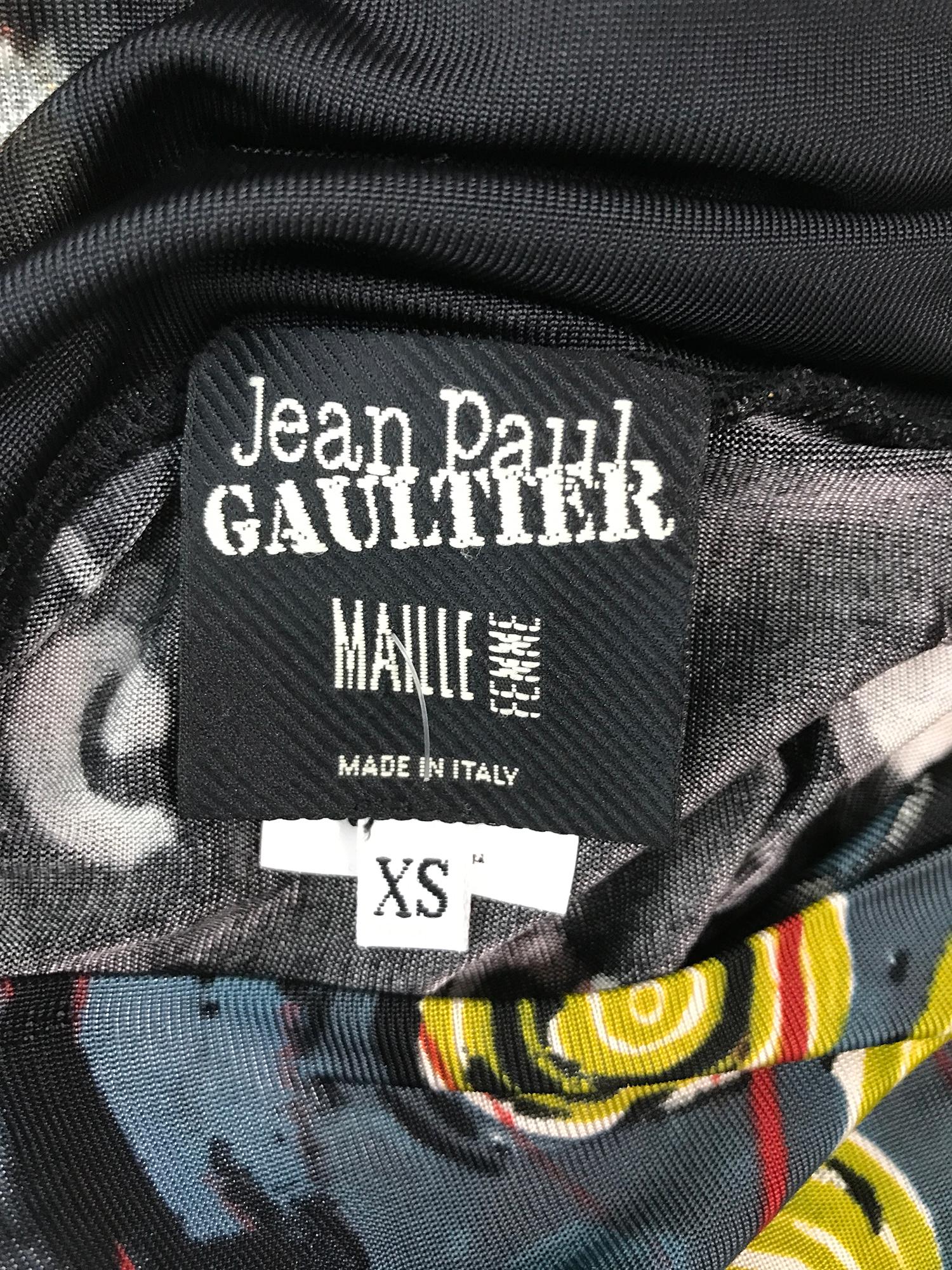 Jean Paul Gaultier Maille Femme Printed Mesh Asymmetrical Skirt 5